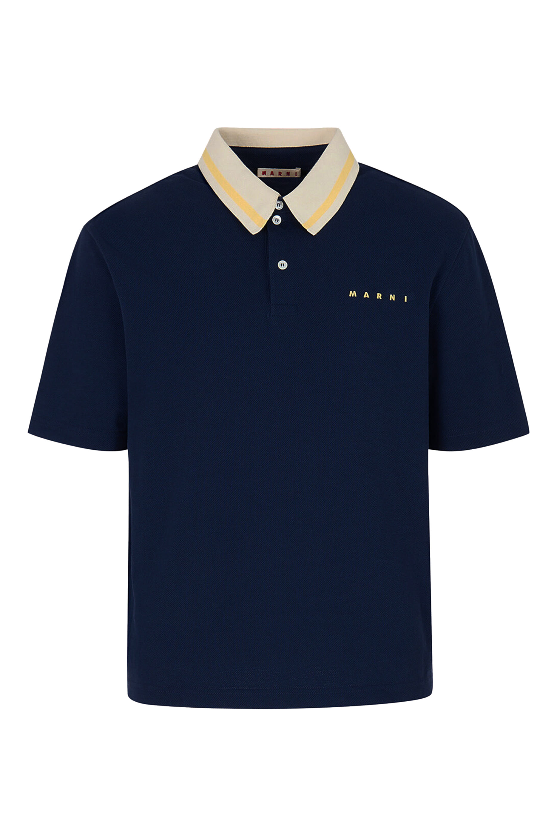 Striped Collar Piqu&eacute; Polo Shirt