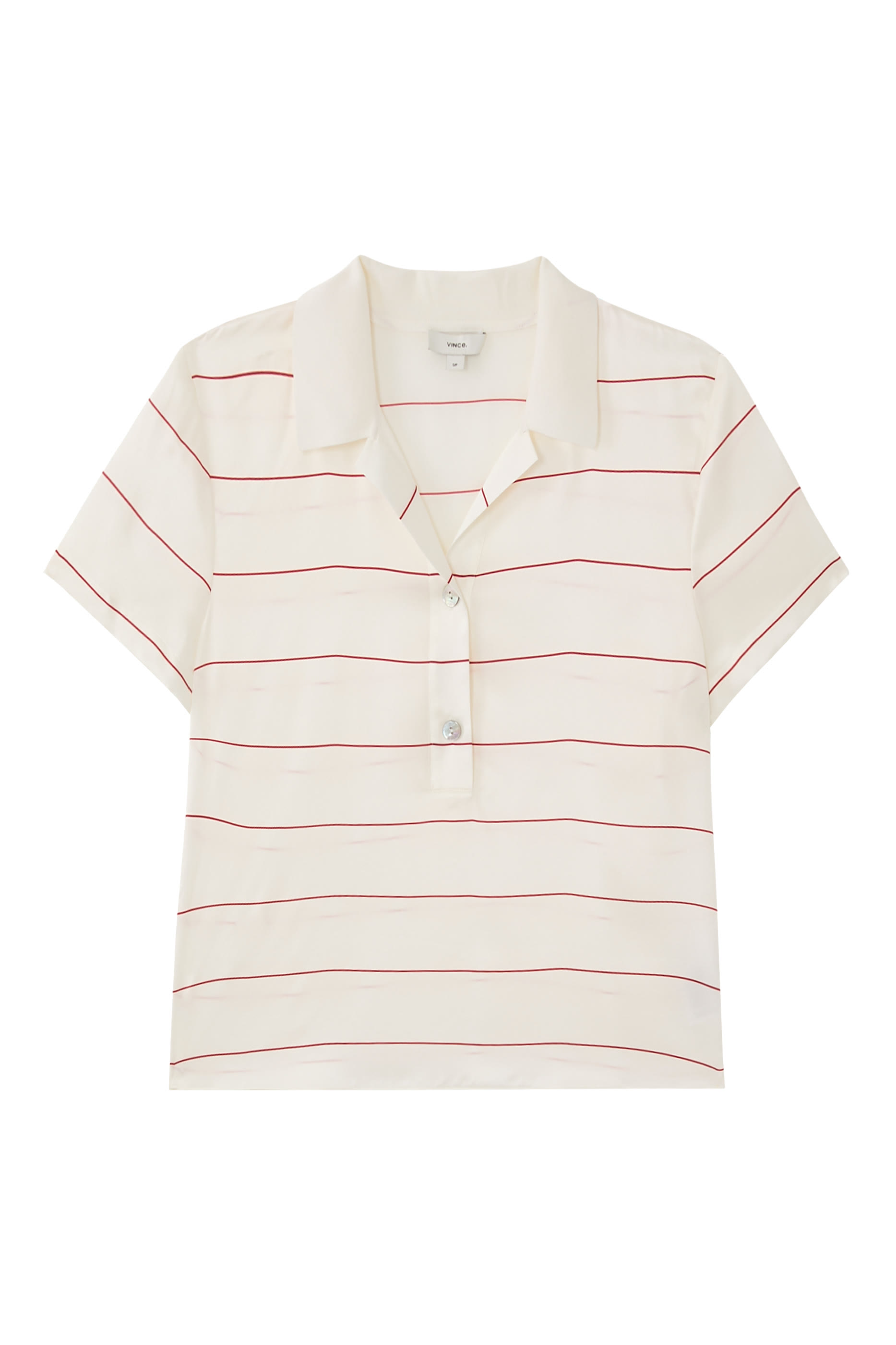 Knit-Collar Striped Silk Polo Shirt