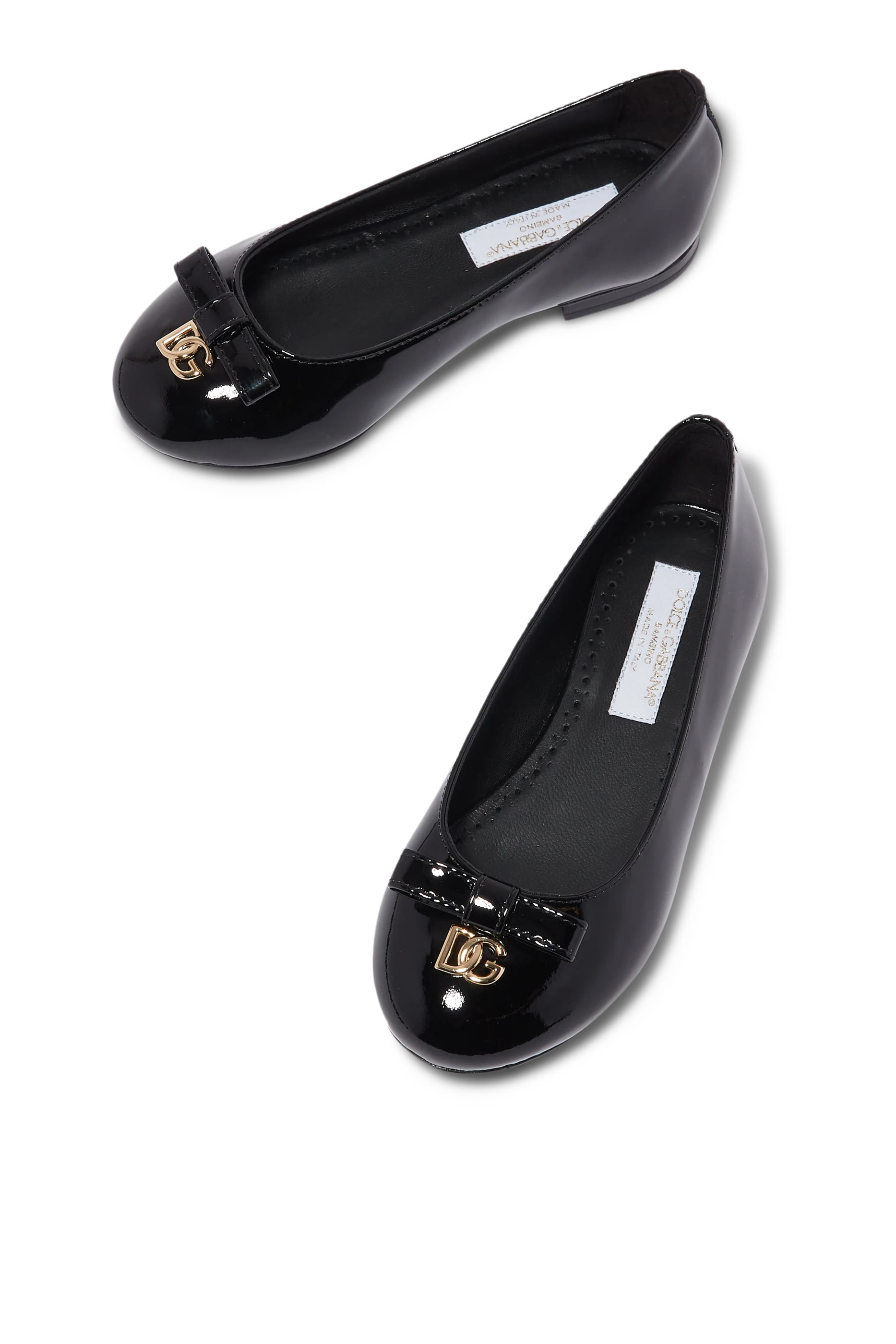 Bow Charms Patent Leather Ballerinas