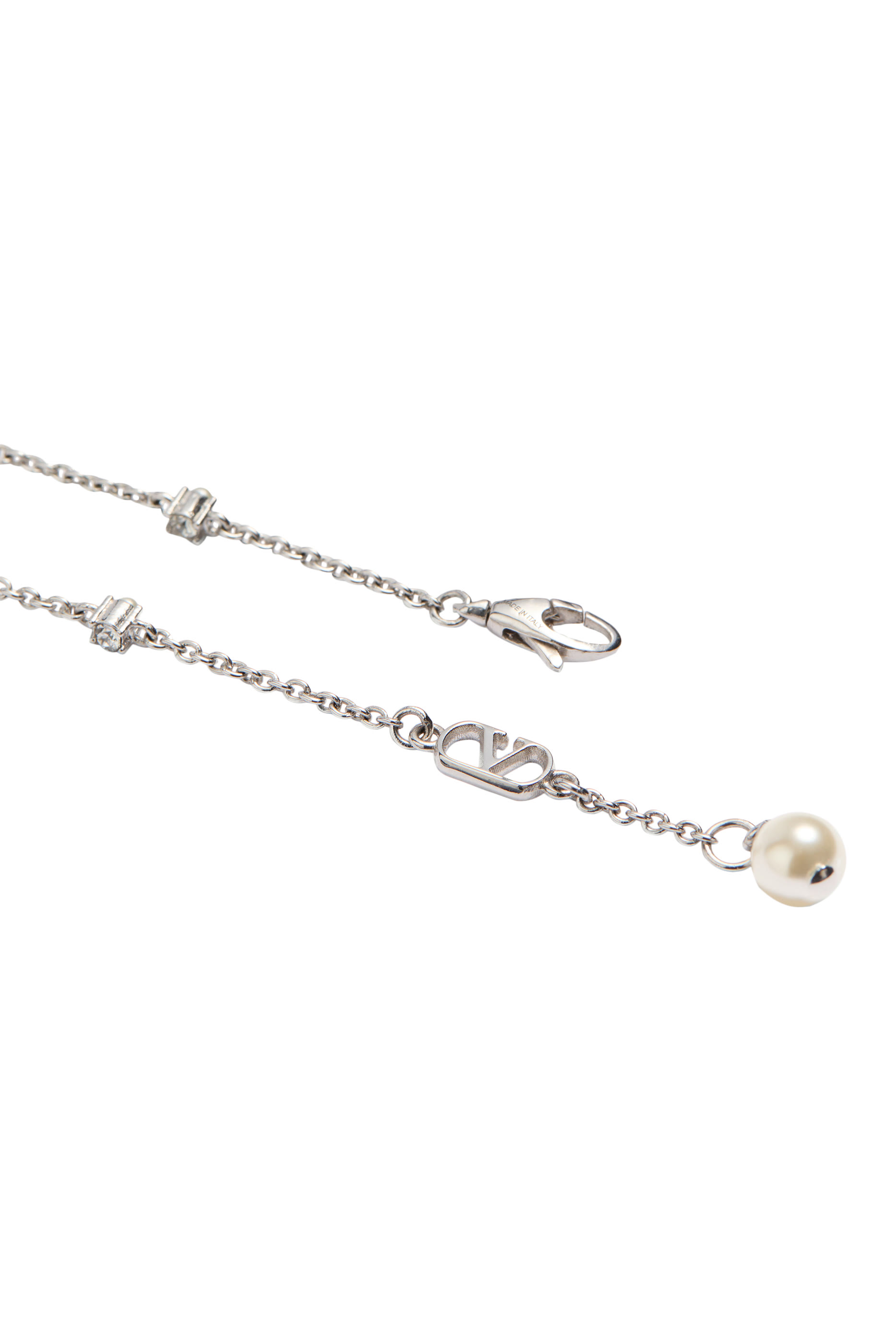 VLogo Signature Bracelet in Metal, Pearls, and Swarovski&reg; Crystals