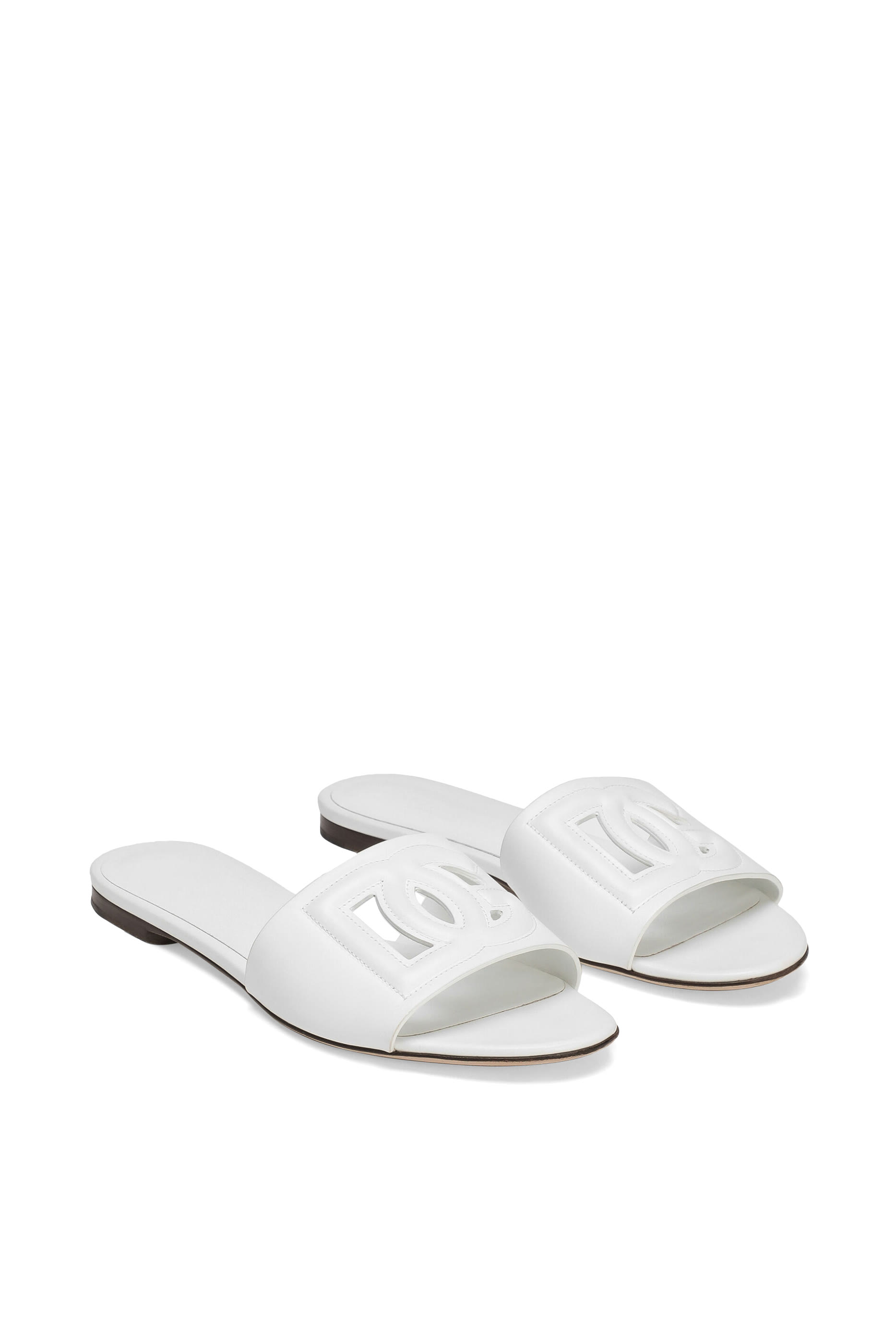 Bianca DG-Logo Leather Slides