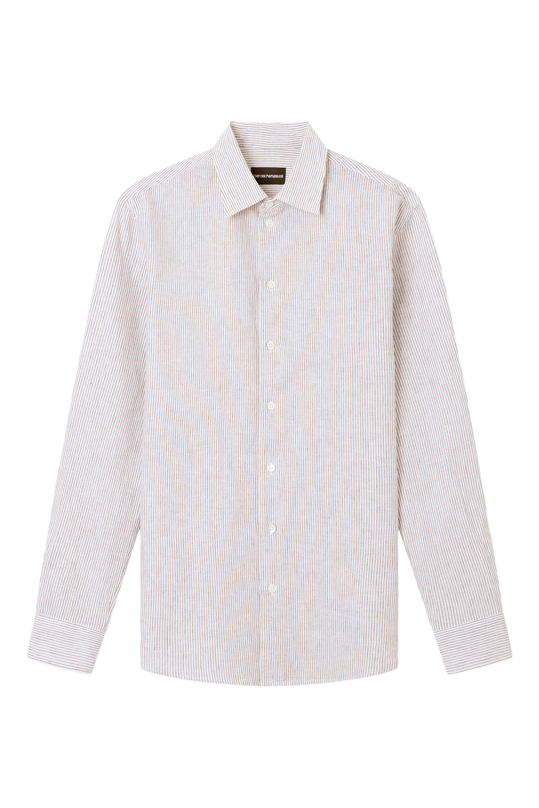 Striped Linen-Blend Canvas Shirt