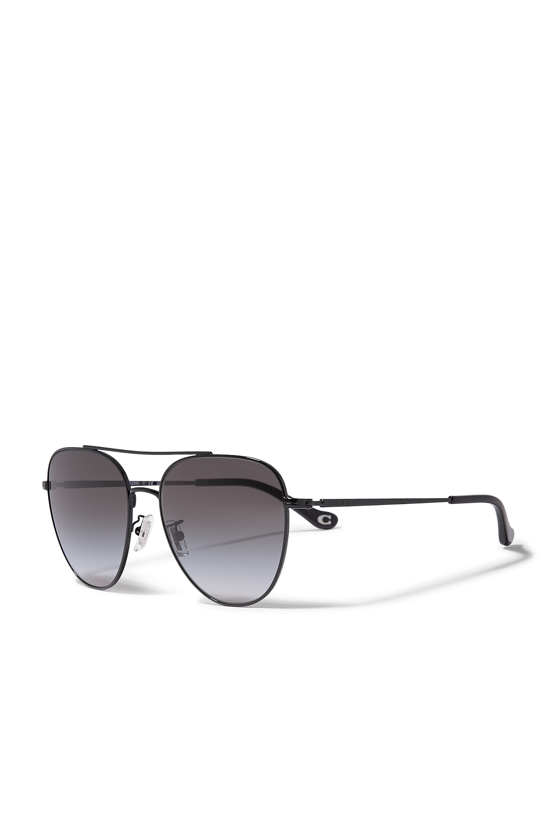 Pilot Aviator Frame C Logo Temple Sunglasses