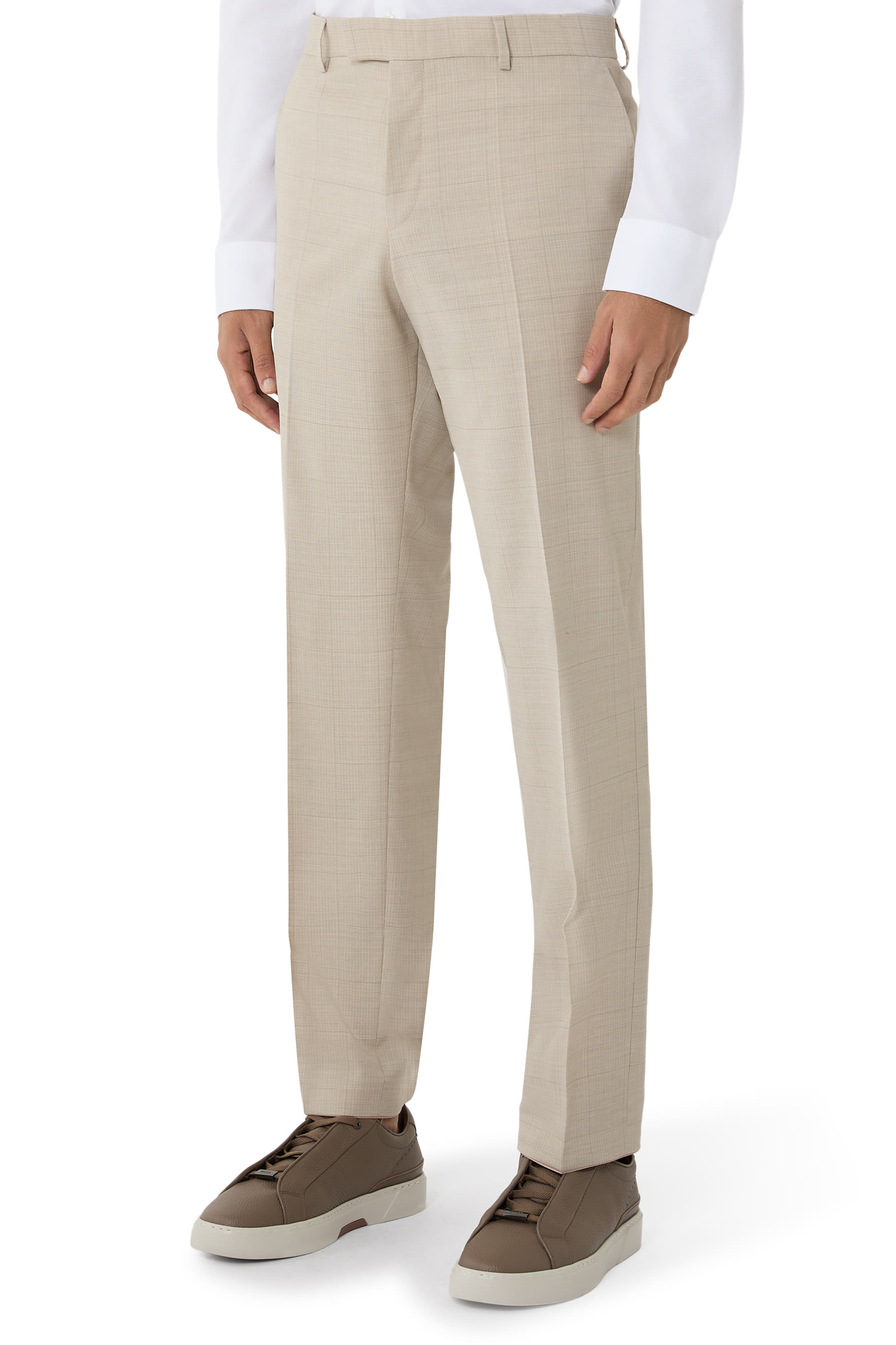 Checked Stretch Wool Slim-Fit Suit