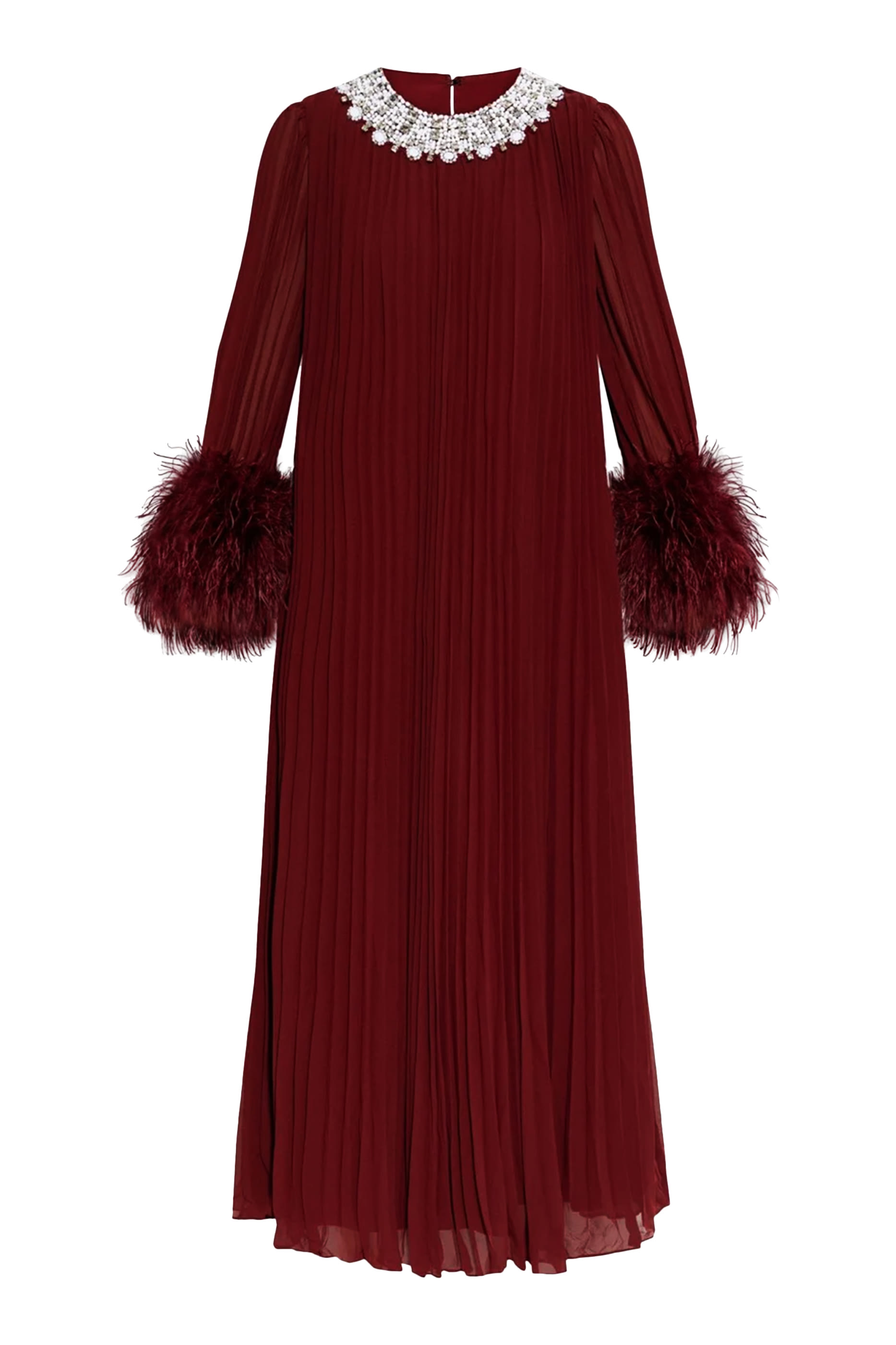 Chiffon Feather Midi Dress