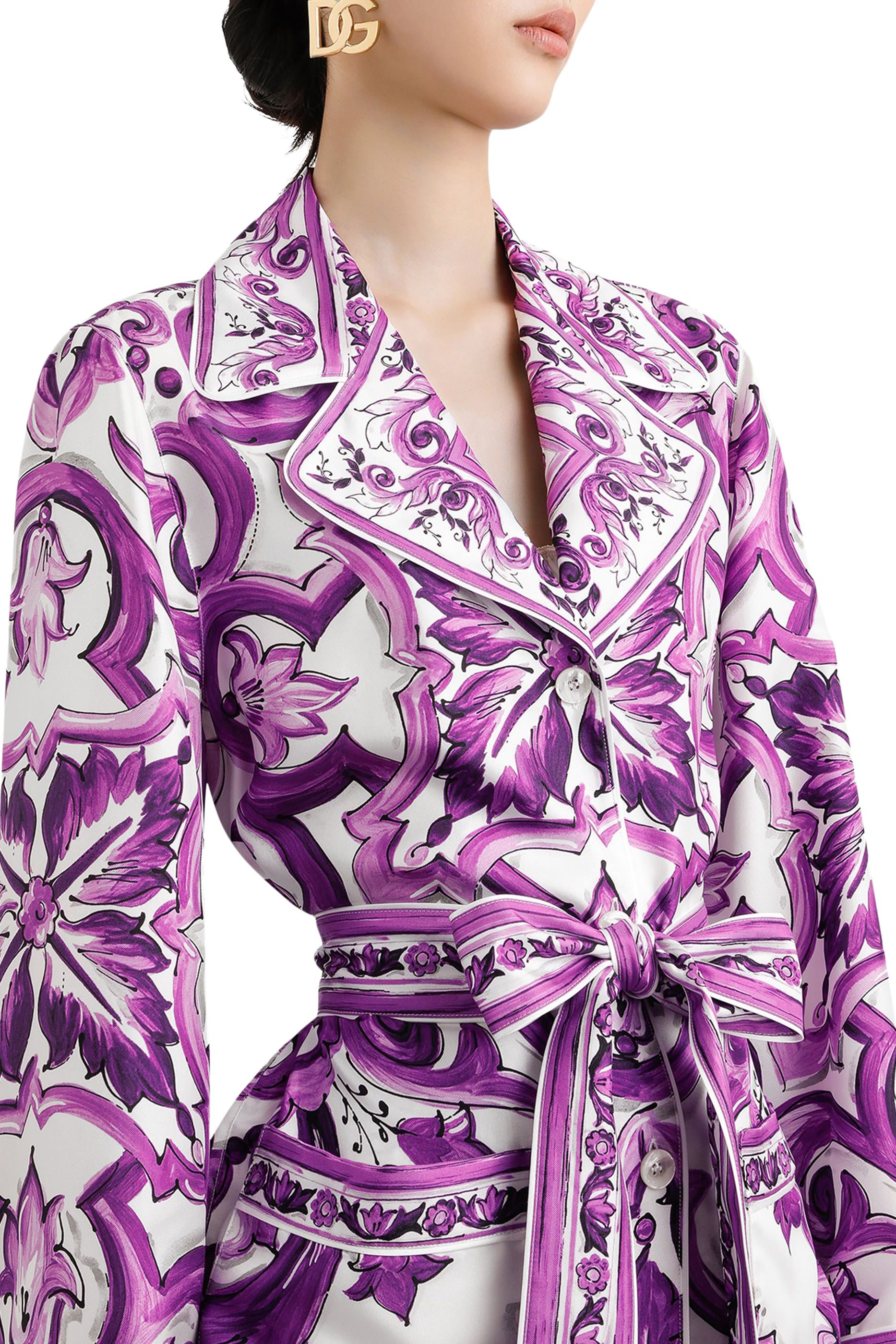  Majolica-Print Twill Shirt