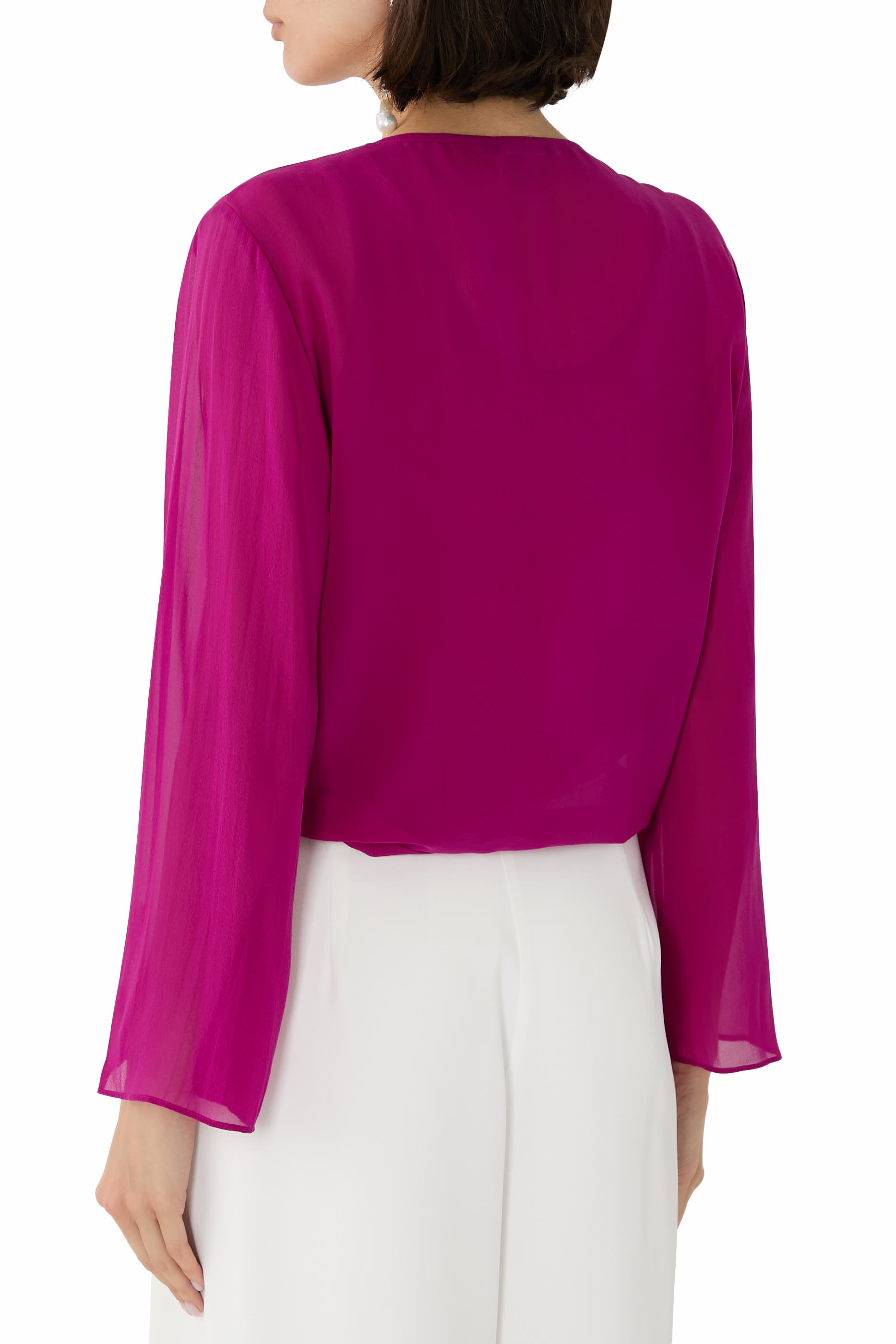 Sheer Silk Georgette Tie Jacket