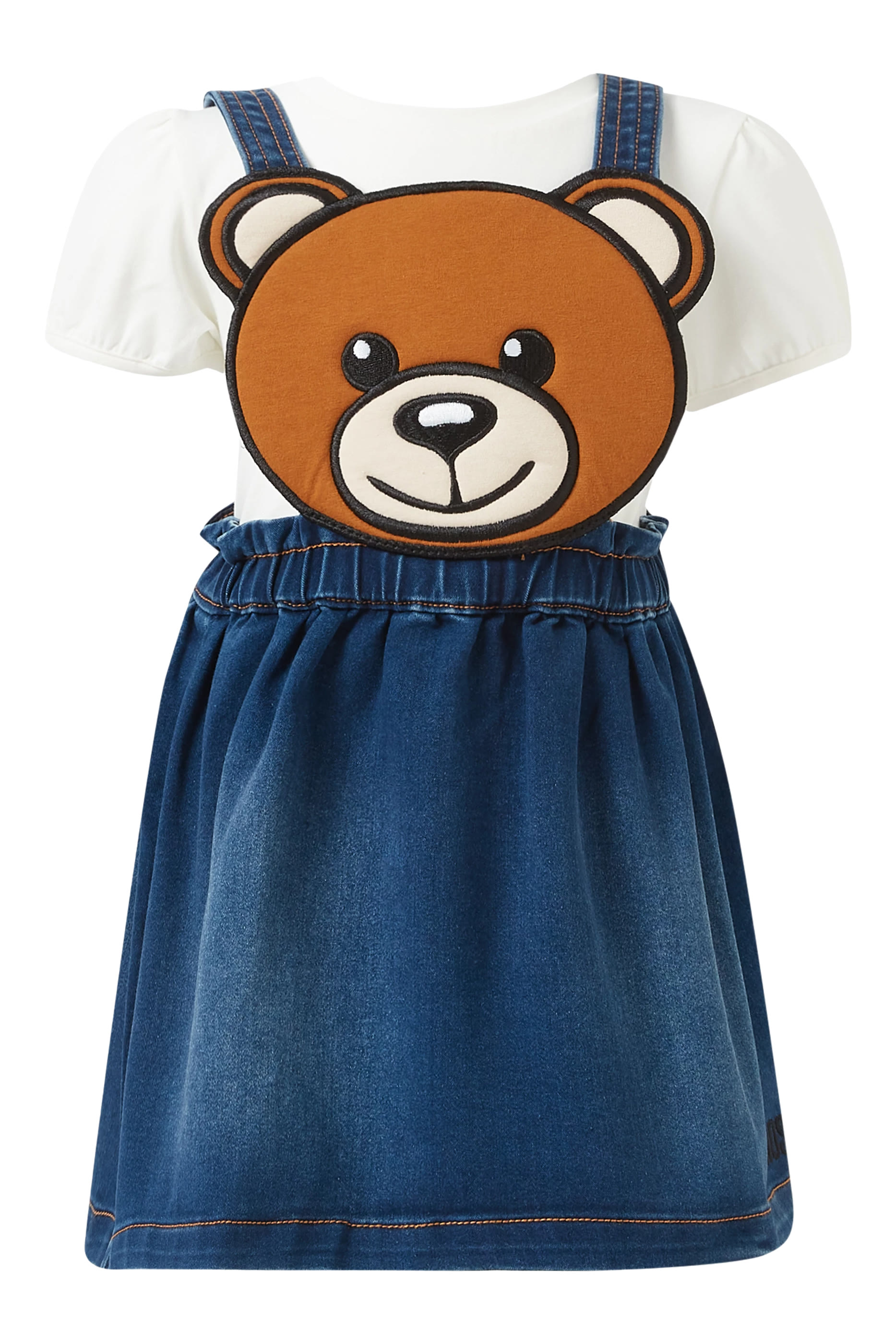 Kids Teddy Bear Dungaree Dress Set