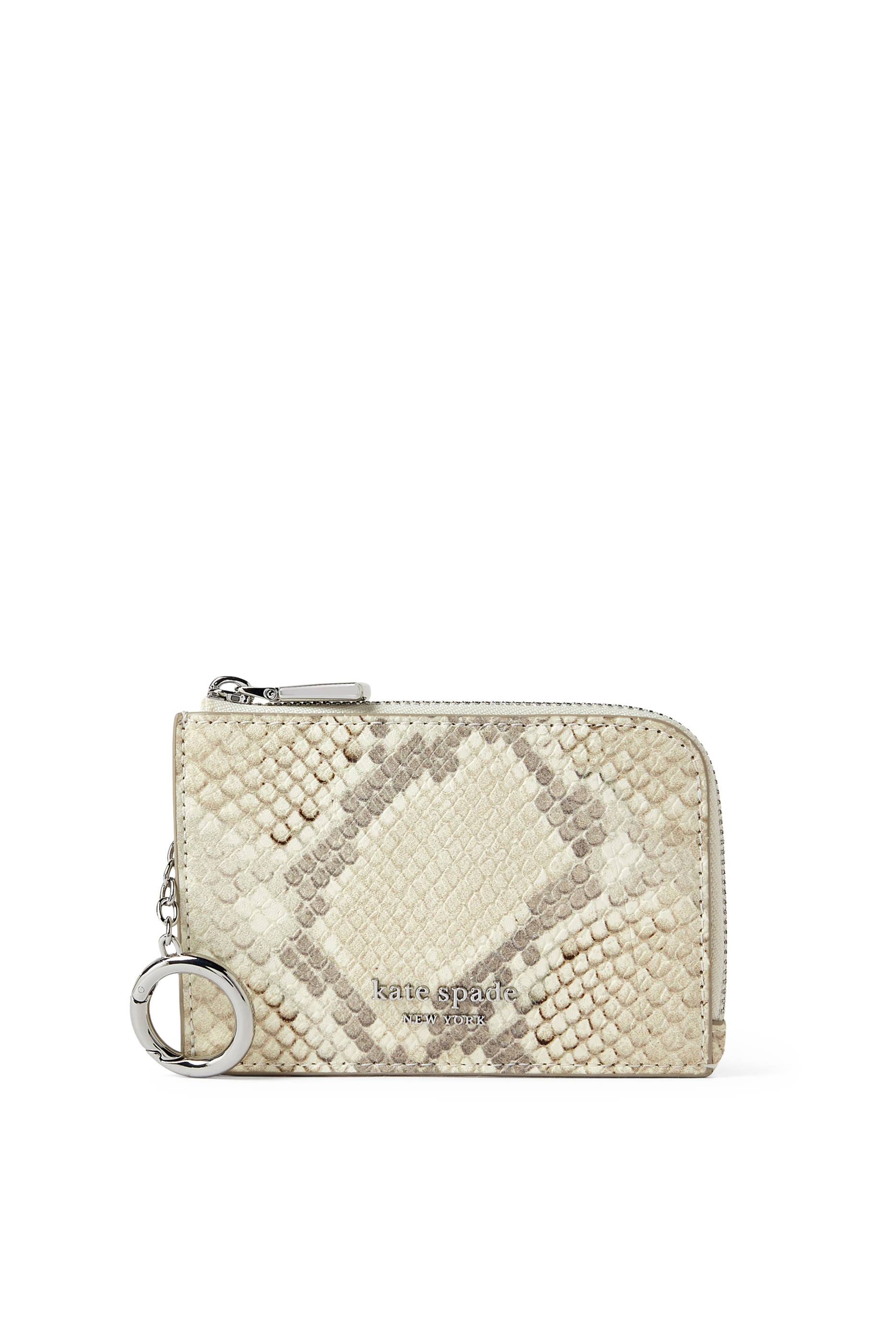 Snake Embossed Mini Zip Card Case