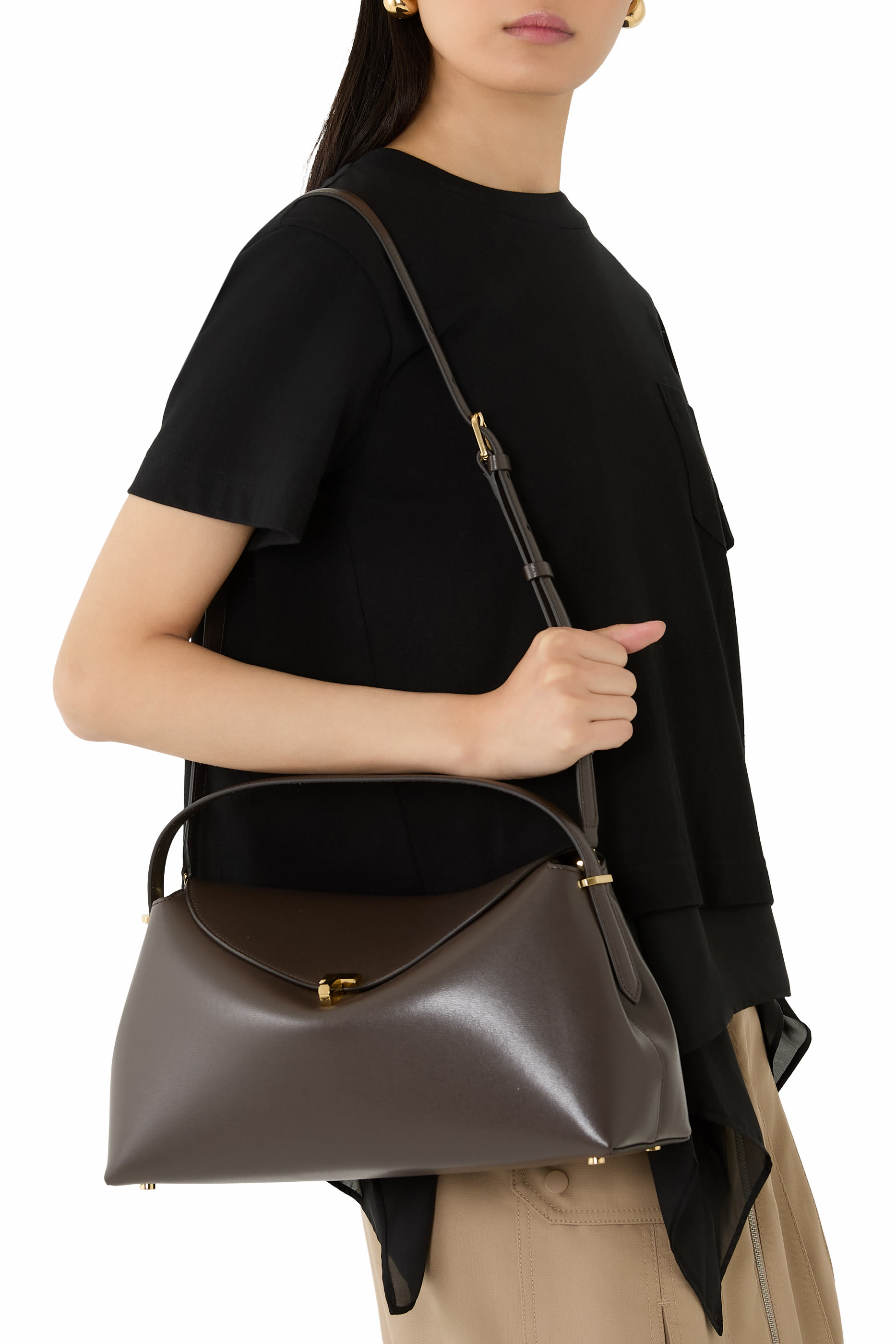 T-Lock Leather Top-Handle Bag