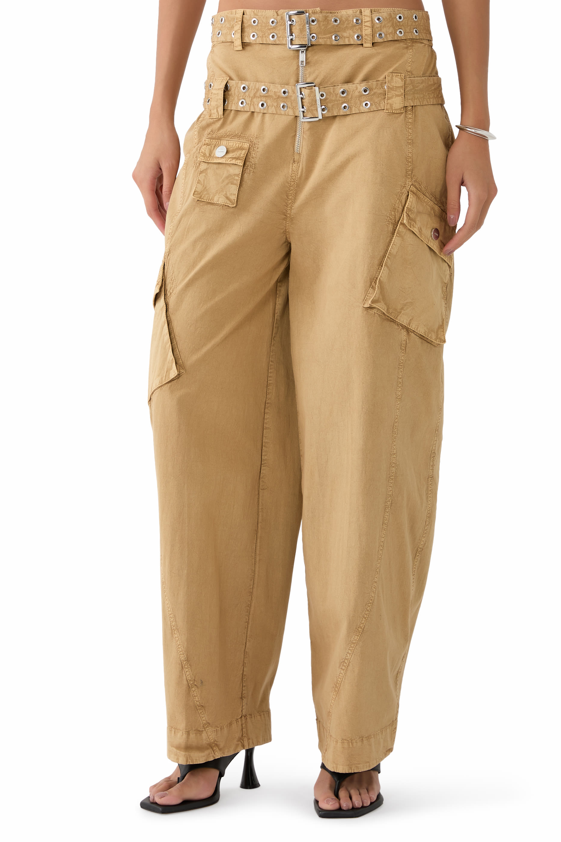 Washed Stretch Pocket Trousers