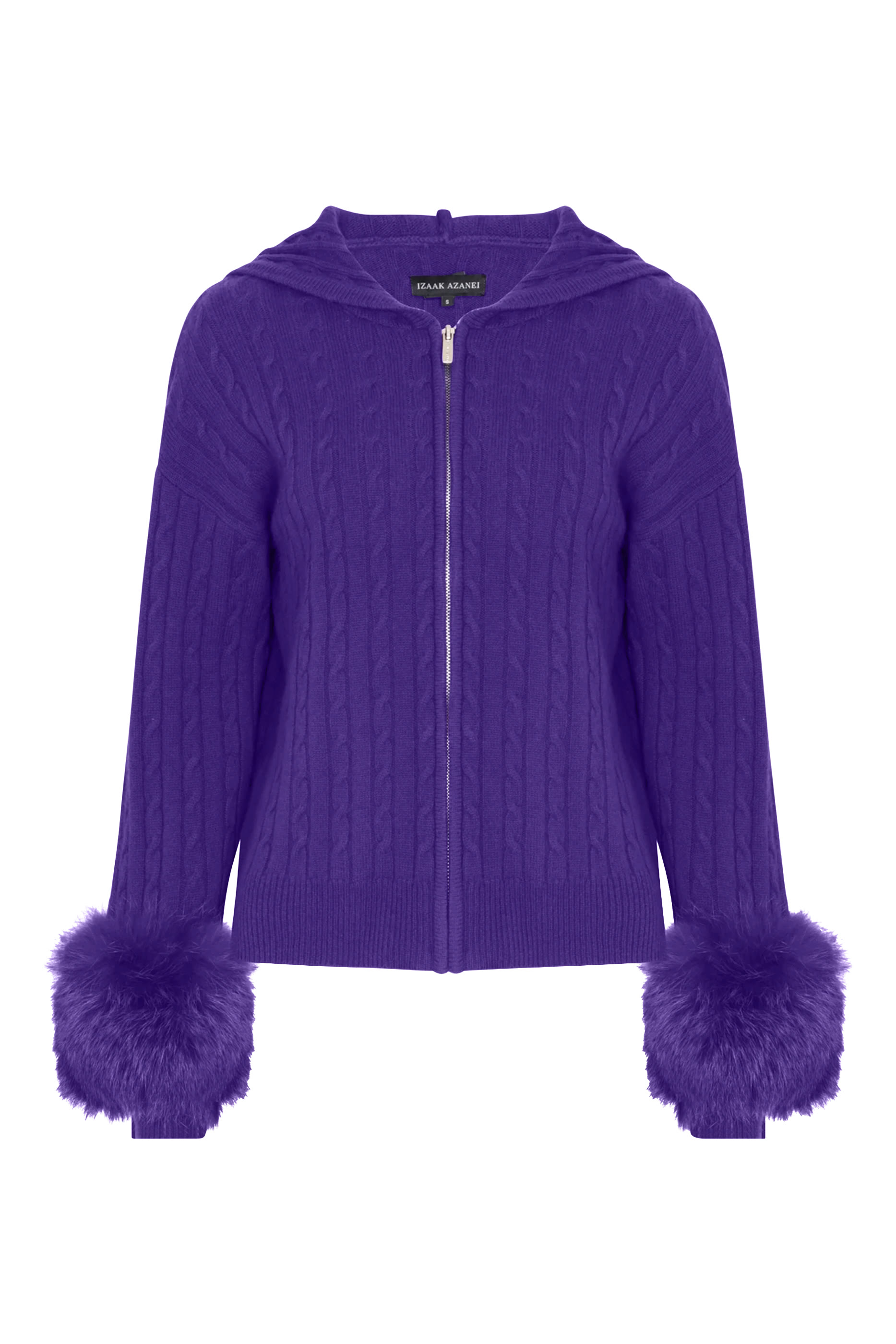 The Cable-Knit Zip-Up Faux Cuff Cardigan