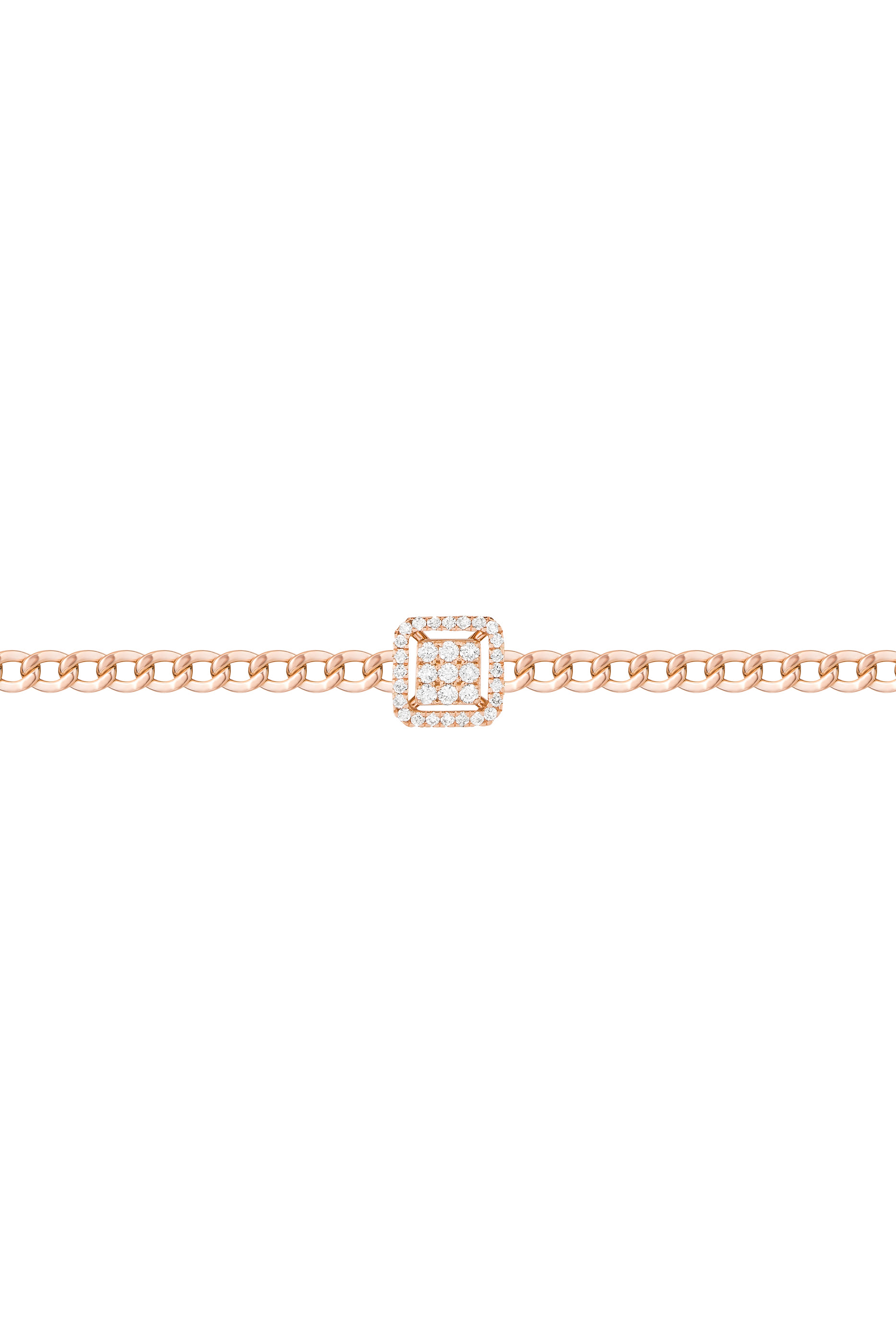 Quwa One Square Bracelet, 18K Rose Gold & Diamonds