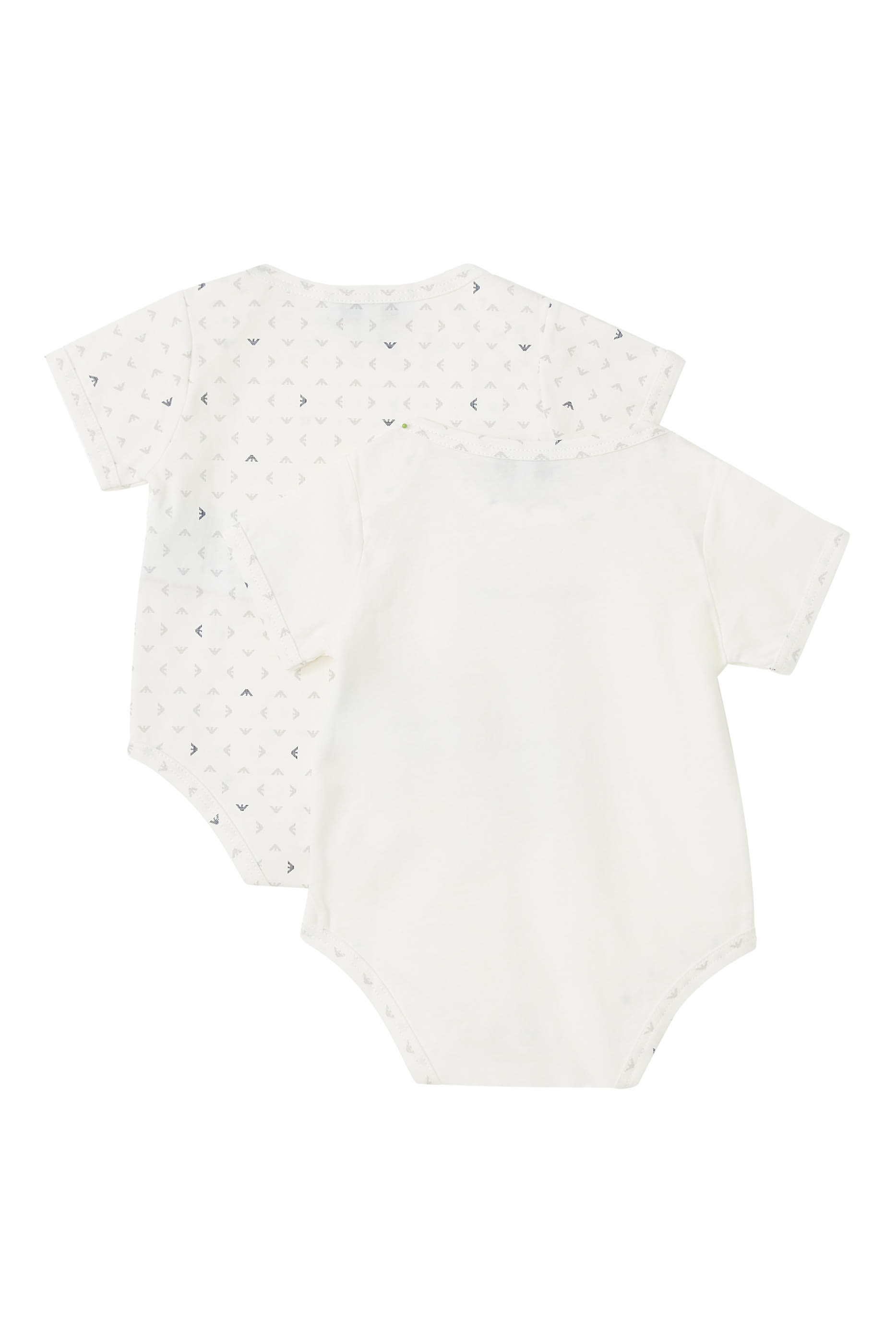 Logo Short-Sleeve Rompers, Set of 2