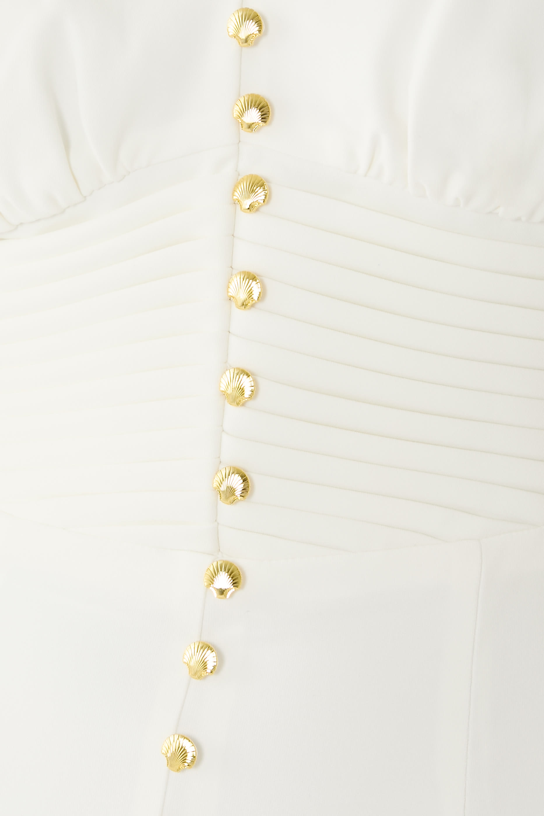 Kamila Tie Strap Micro Shell Button Midi Dress