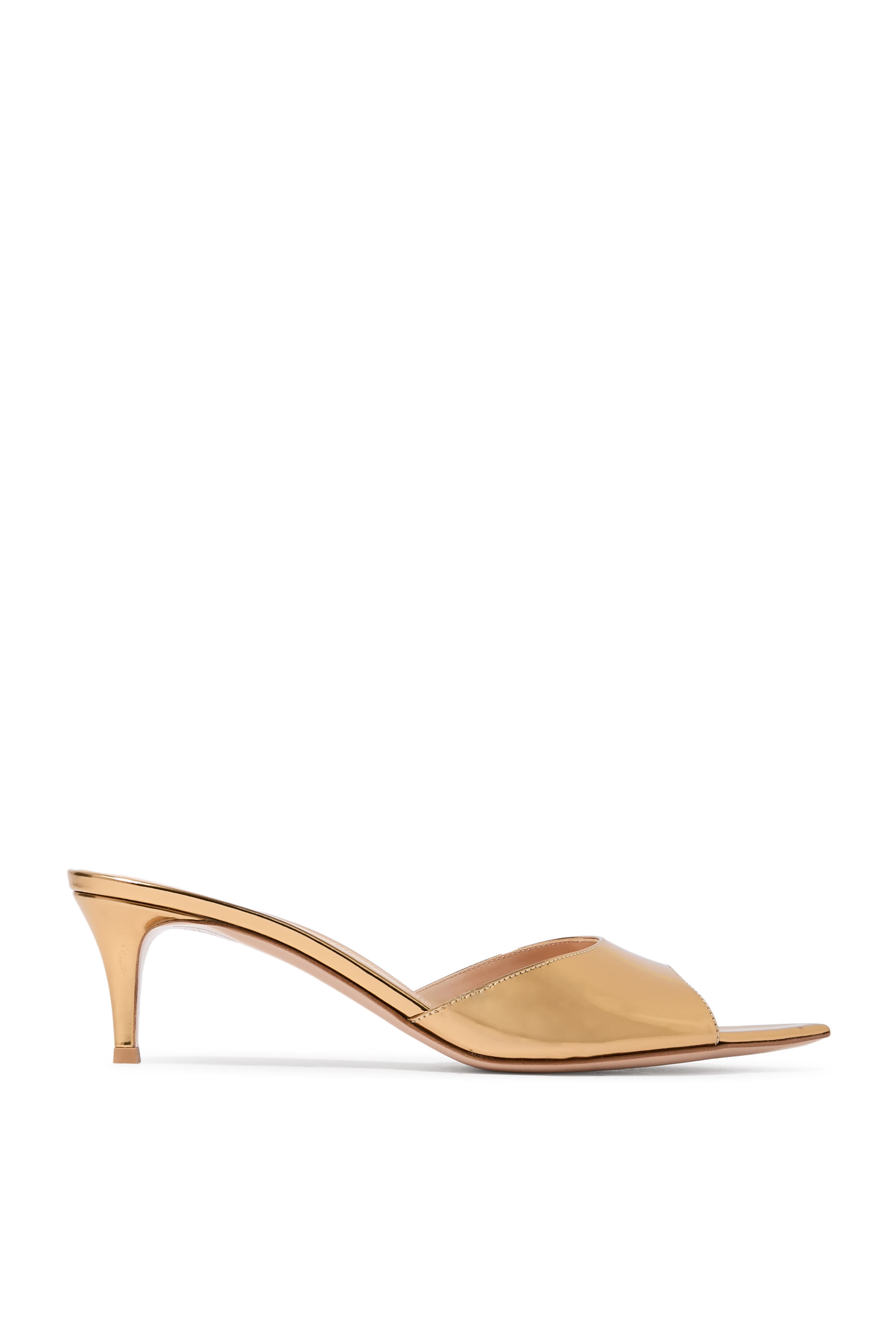 Elle 55 Mirror Leather Mule Sandals