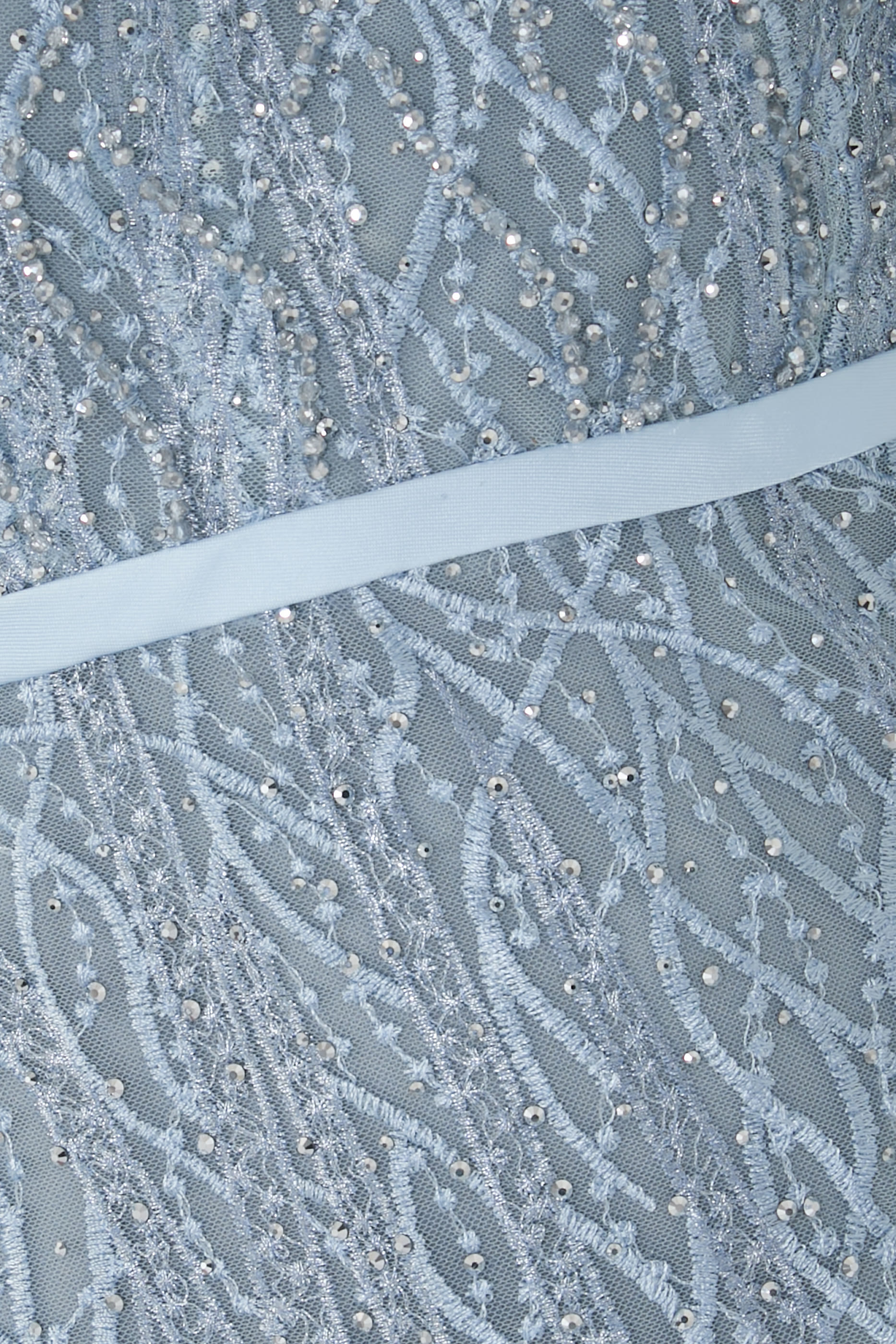 Embroidered Boat Neck Puff Sleeve Gown