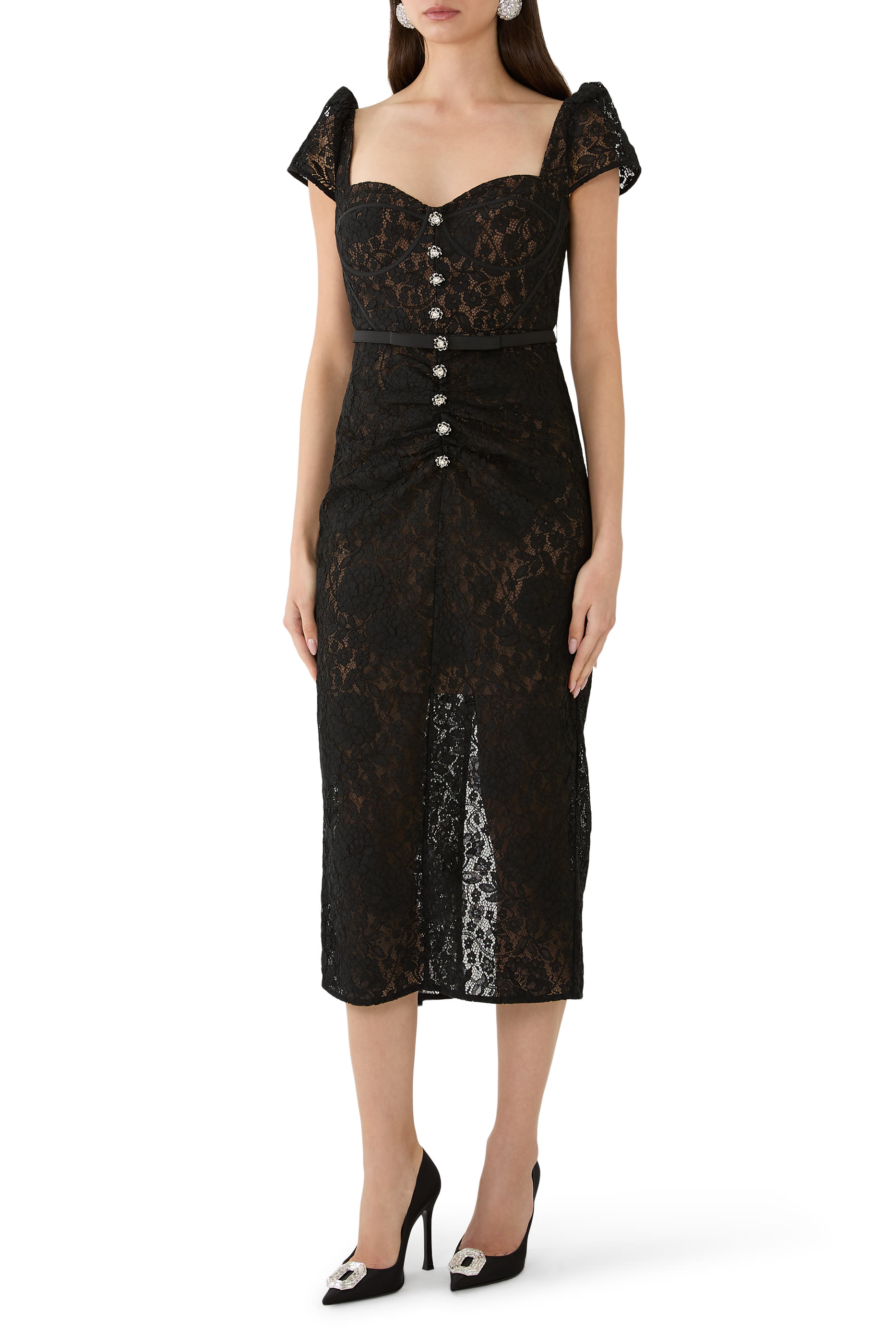 Sweetheart Lace Midi Dress