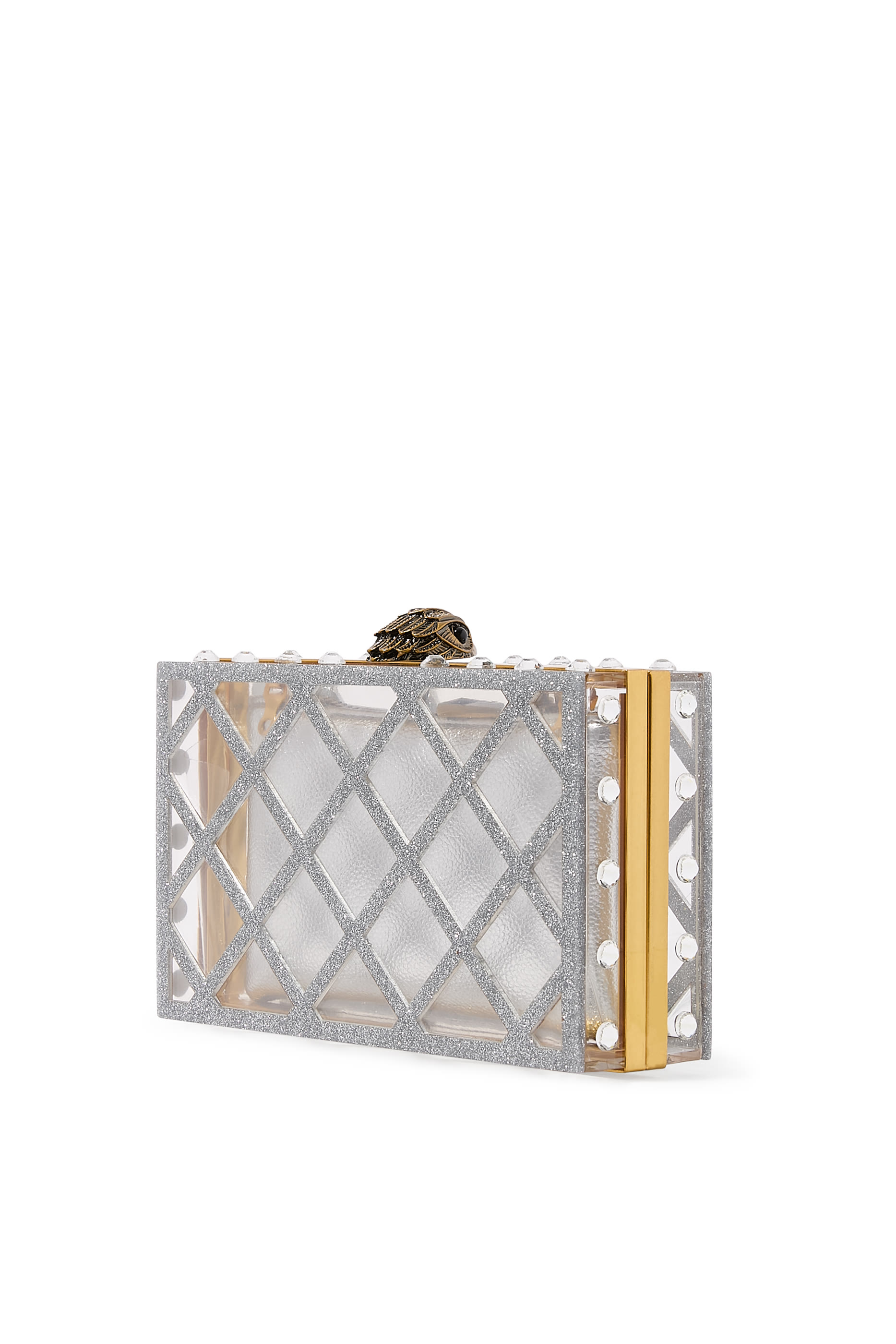 Crystal Quilt Box Clutch Bag