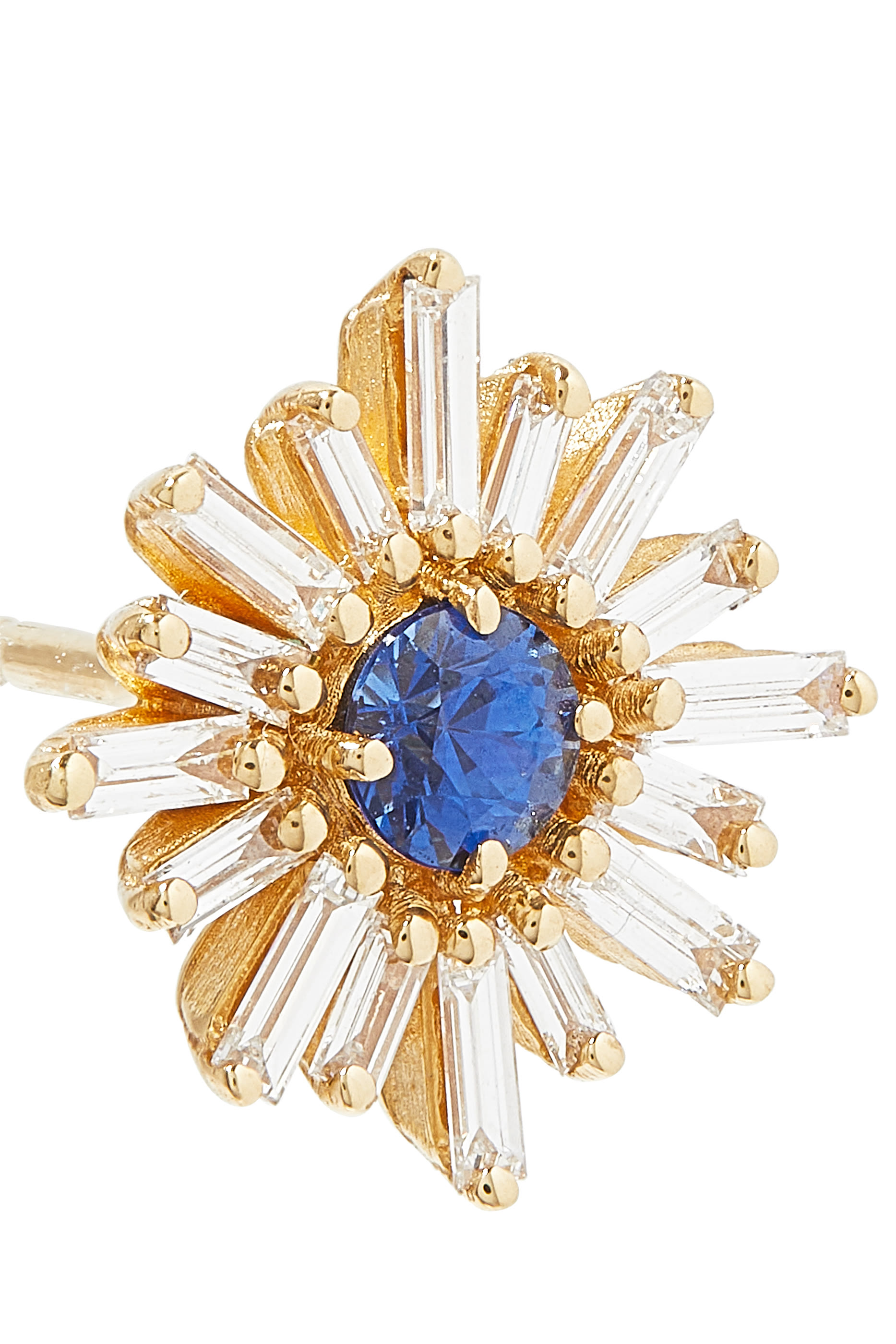 Stud Earrings, 18K Yellow Gold & Diamonds