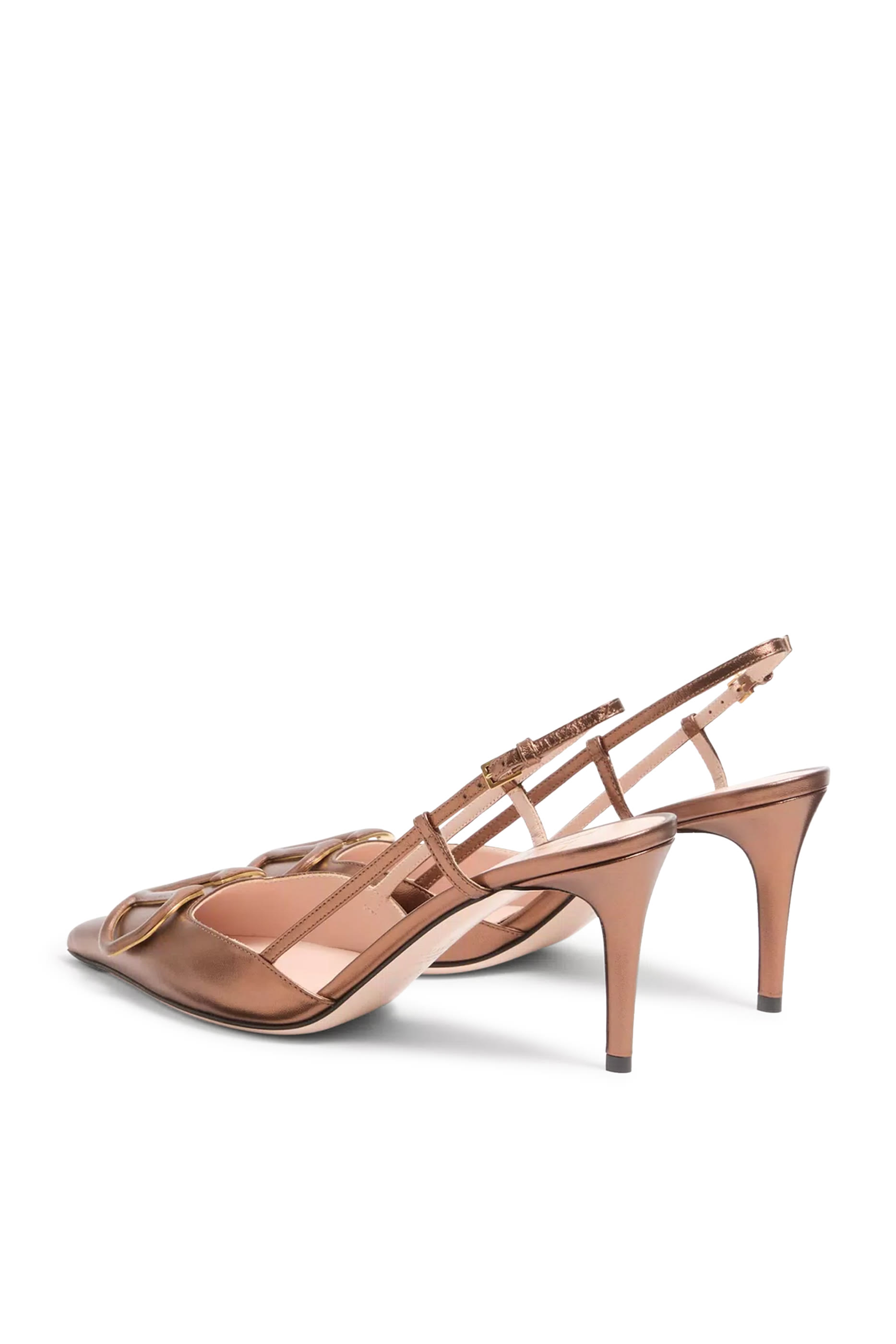 VLogo Signature 80 Slingback Pumps in Laminated Nappa Leather