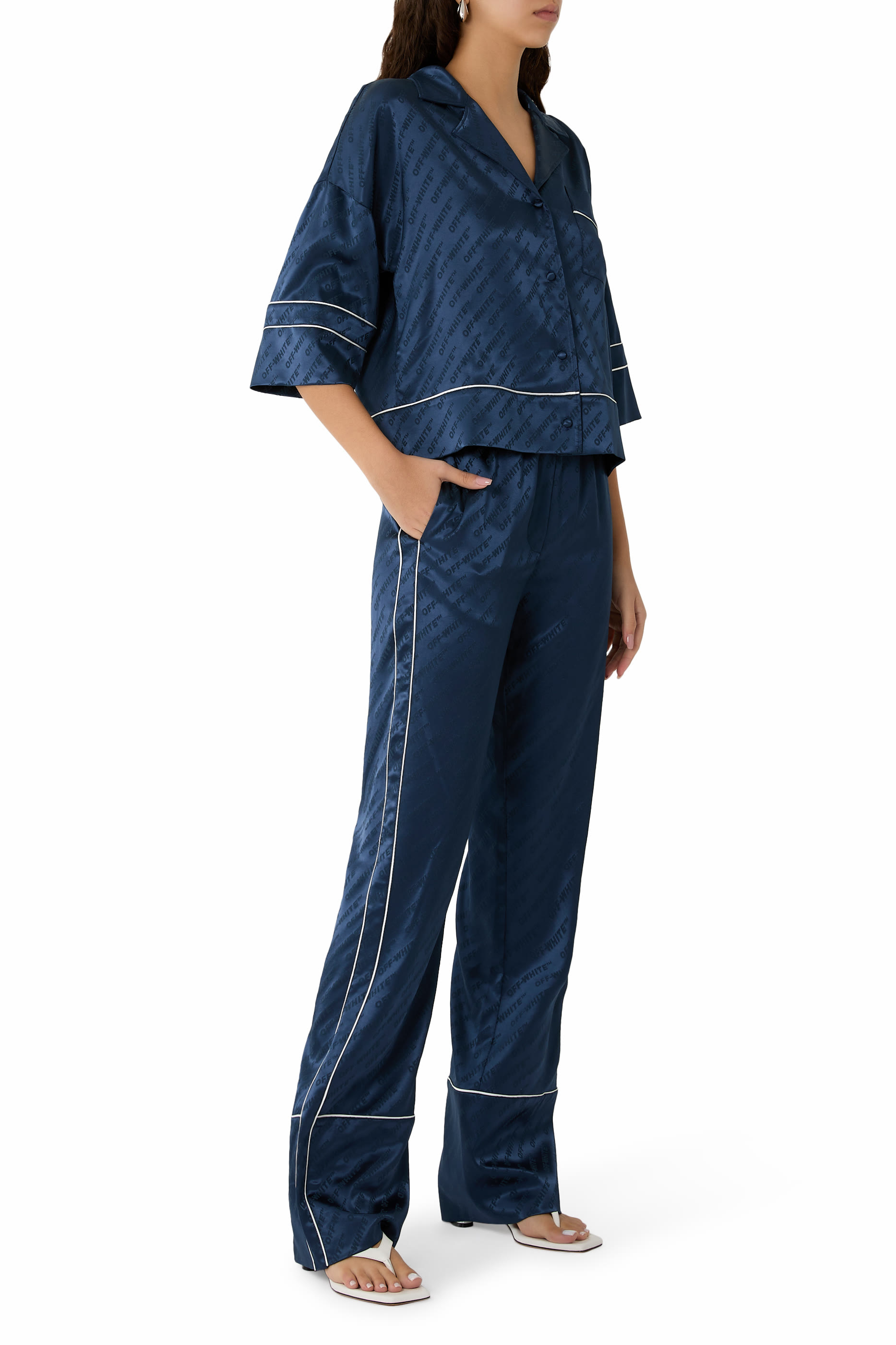 Jacquard Satin Pajama Pants 