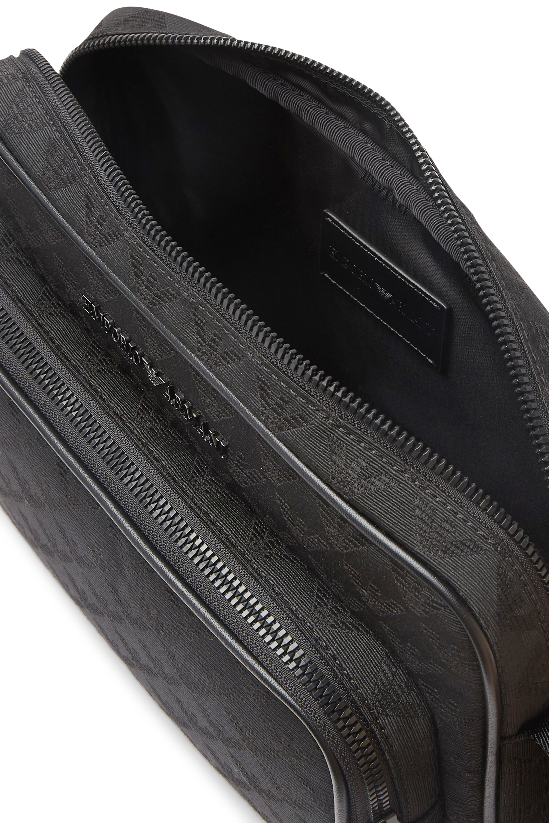 Nylon Shoulder Bag With All-Over Jacquard Eagle