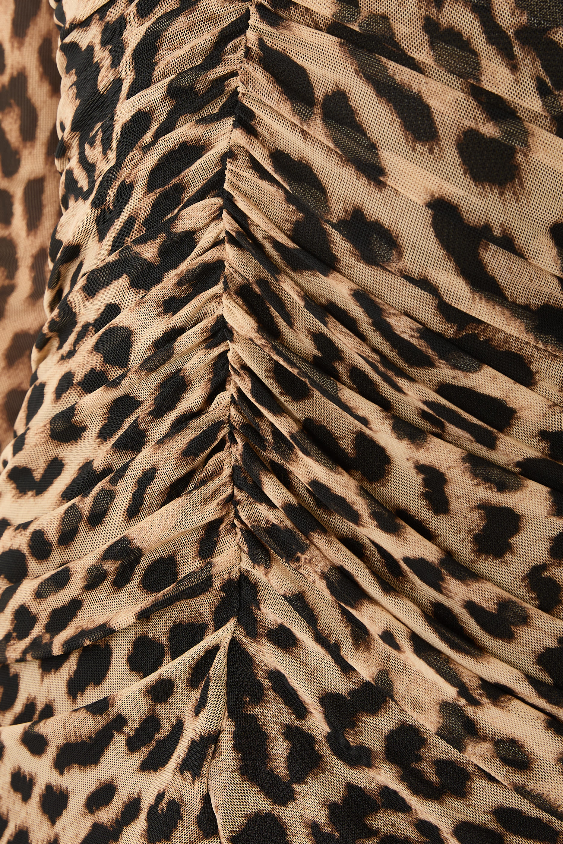 Mesh Ruched Maxi Dress