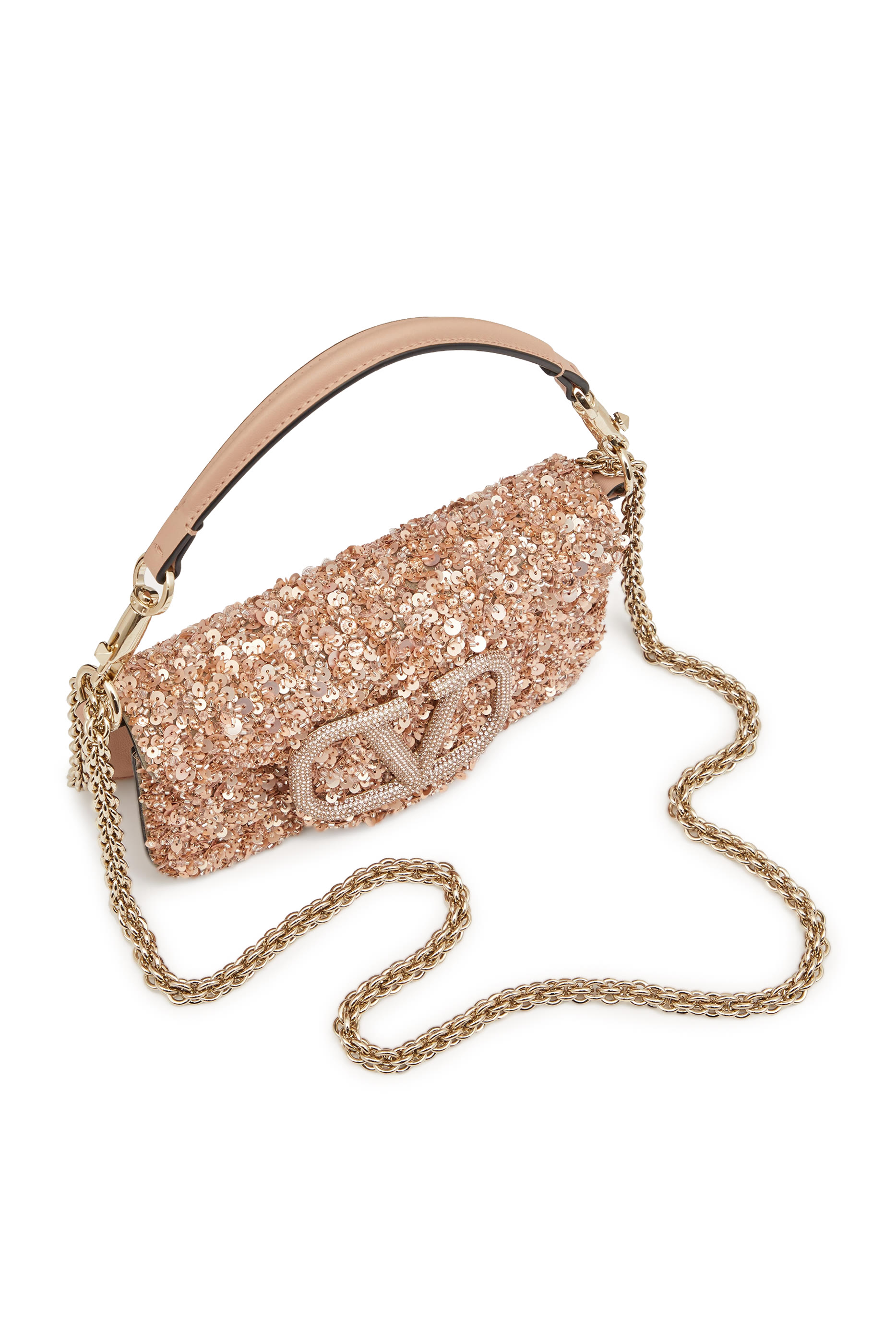 Small Sequin-Encrusted Loc&ograve; Shoulder Bag