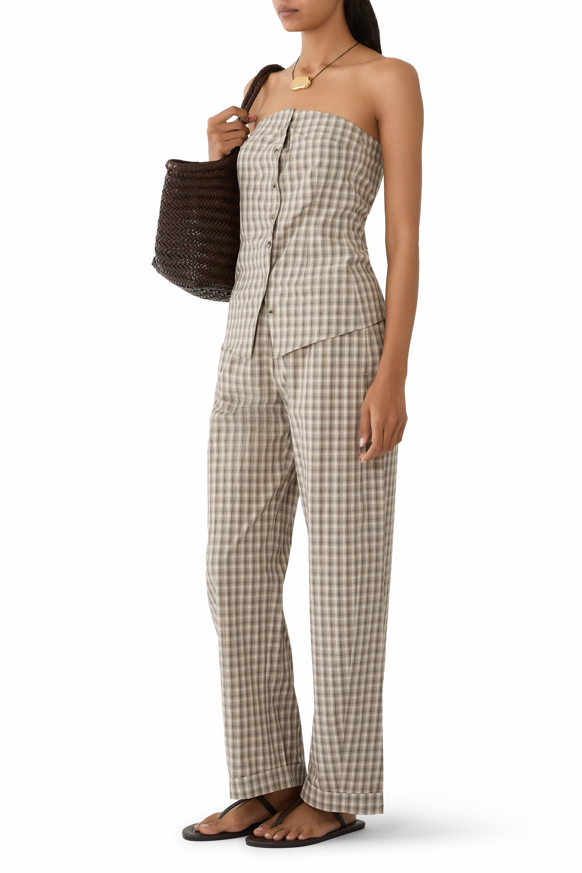 Yayoi Checked Shirting Pants