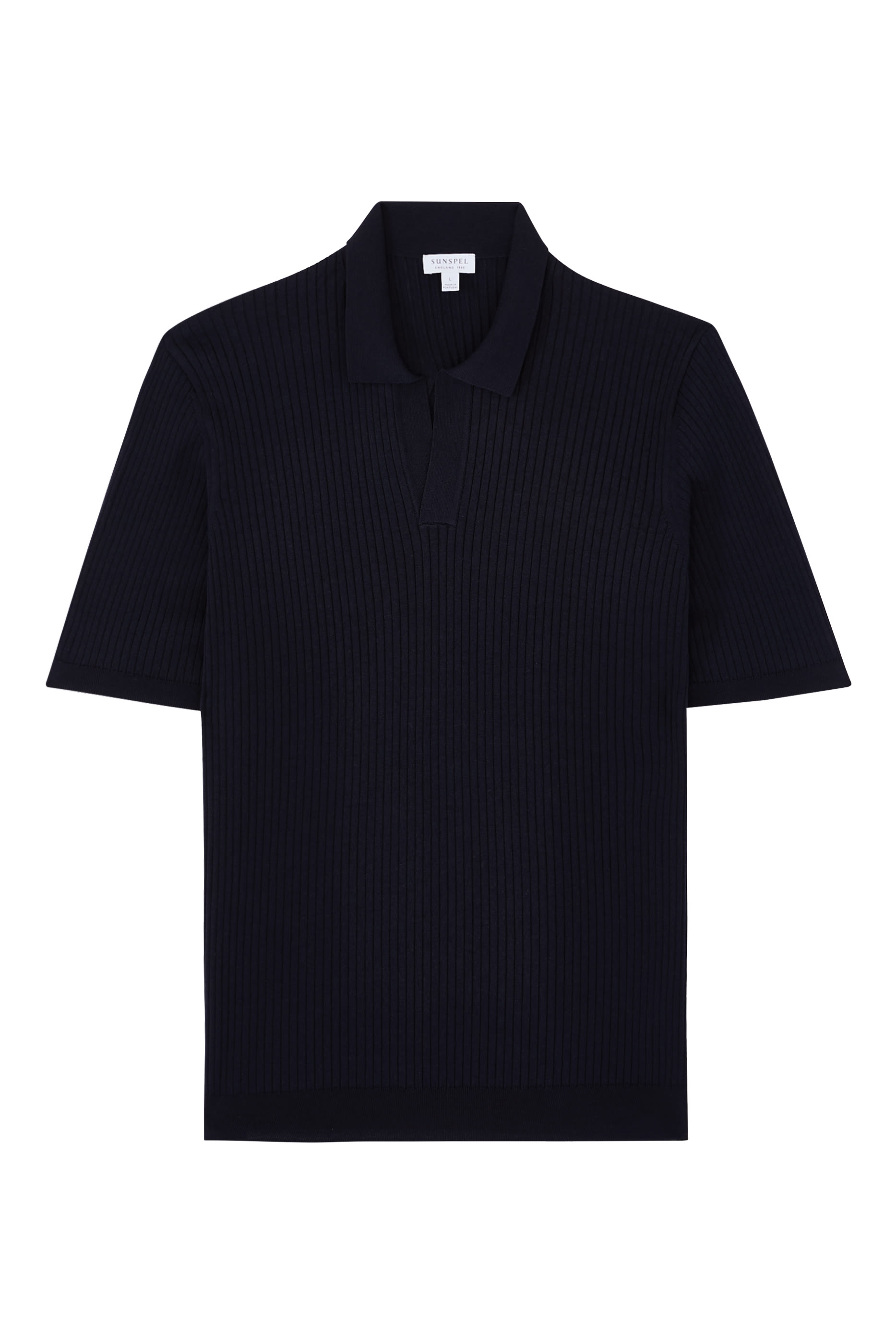 Fine Rib Silk Cotton Polo Shirt