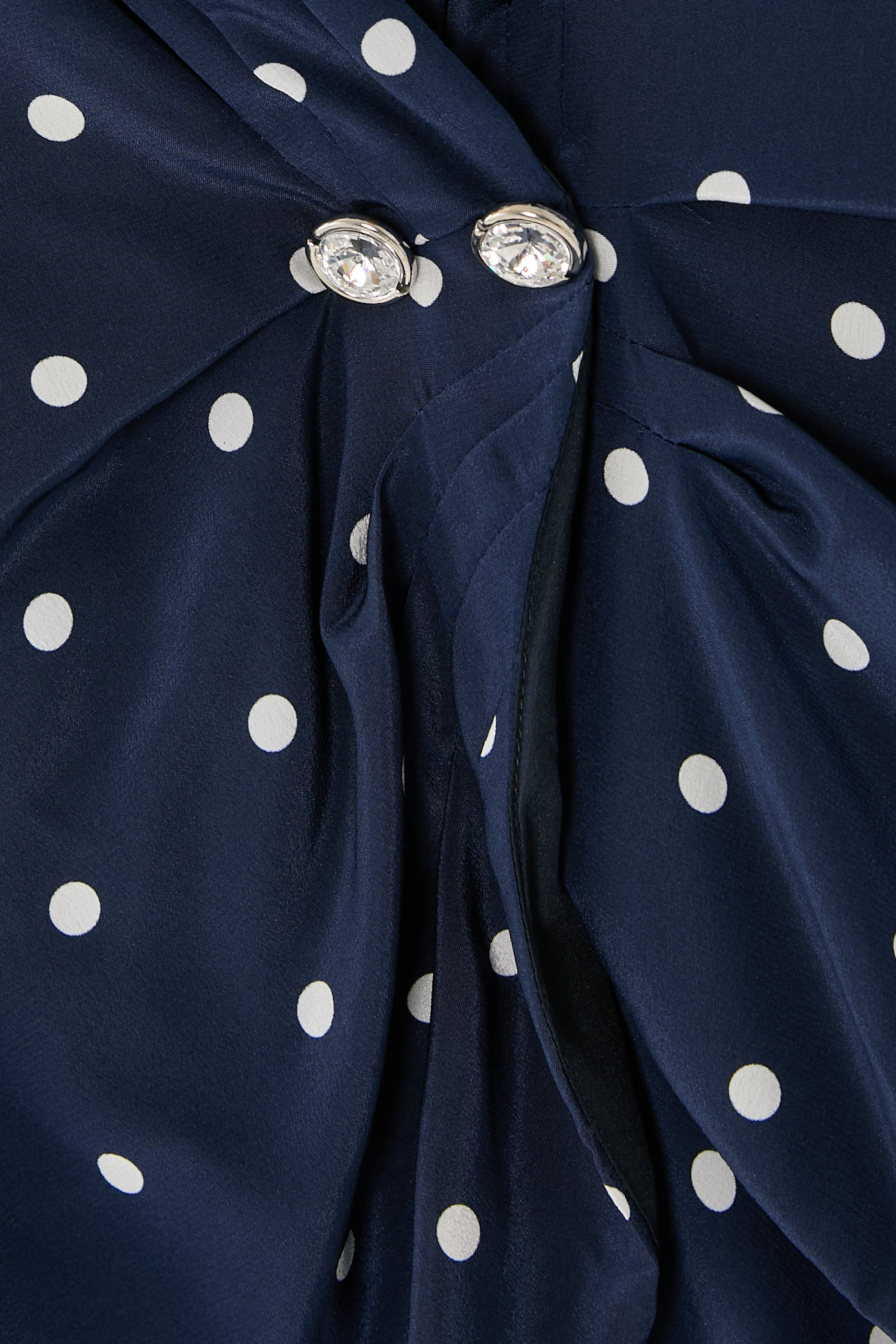 Jewel Buttons Polka Dot Dress