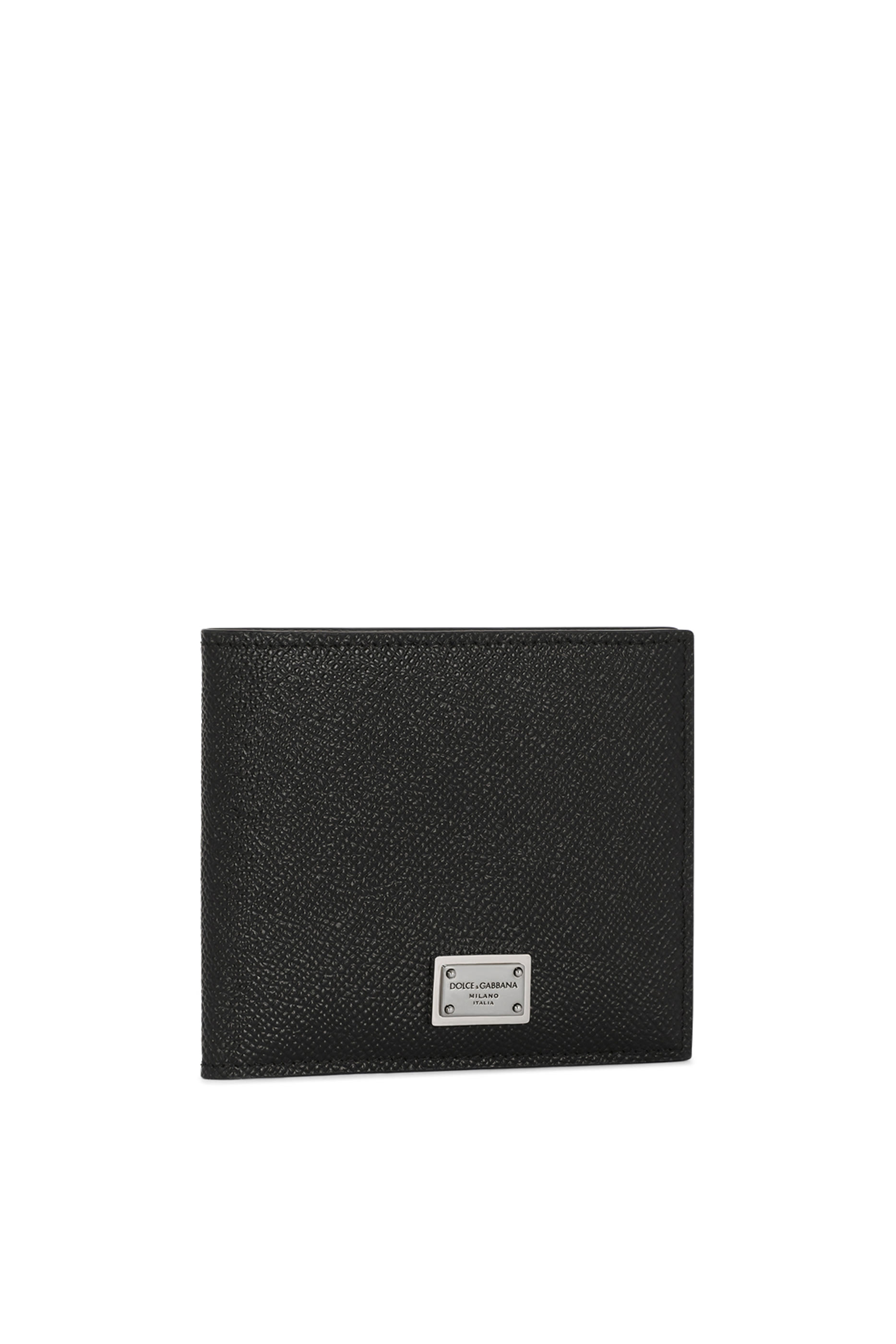 Calfskin Bifold Wallet with Logo Tag 