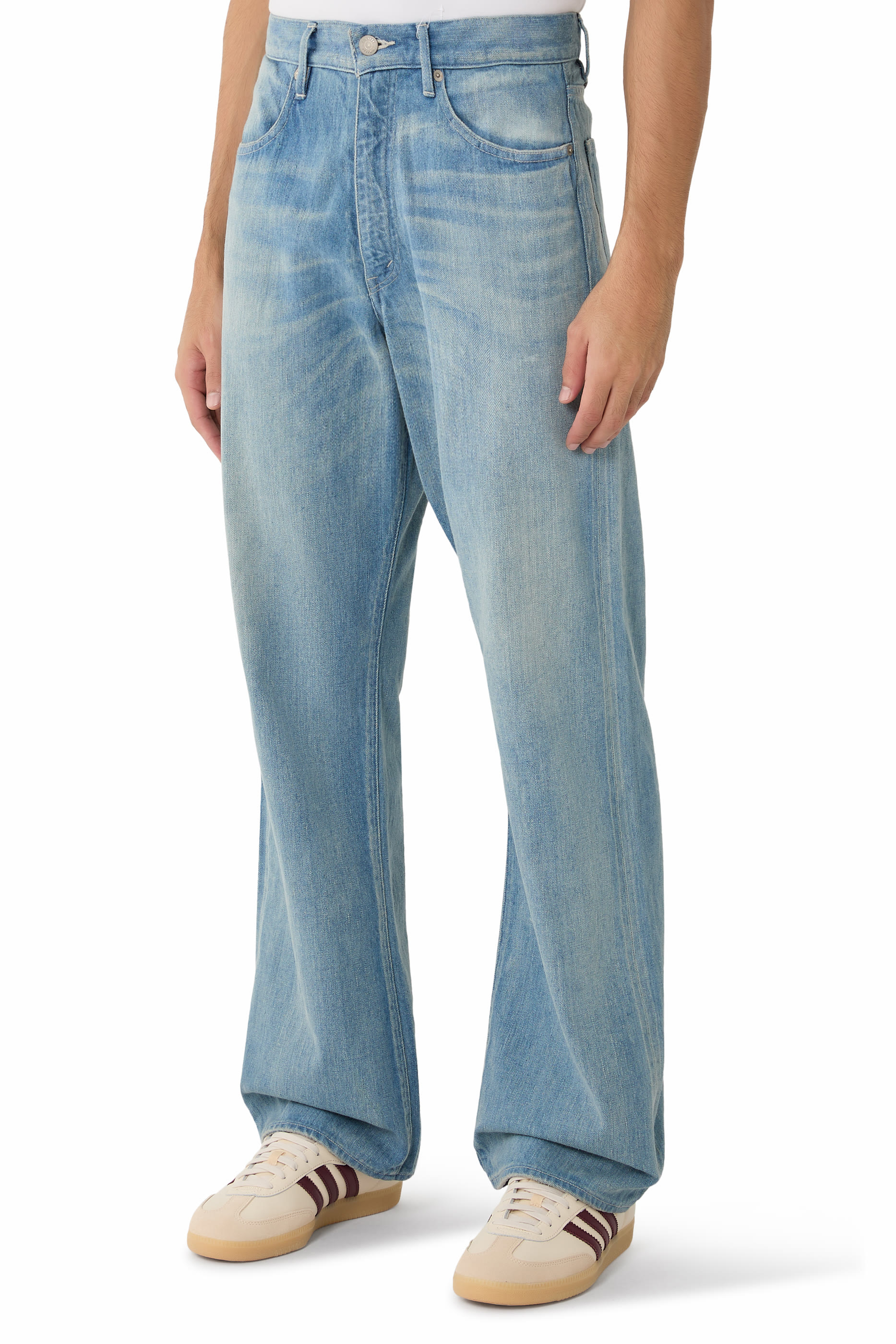 Selvedge Faded Light Denim Pants