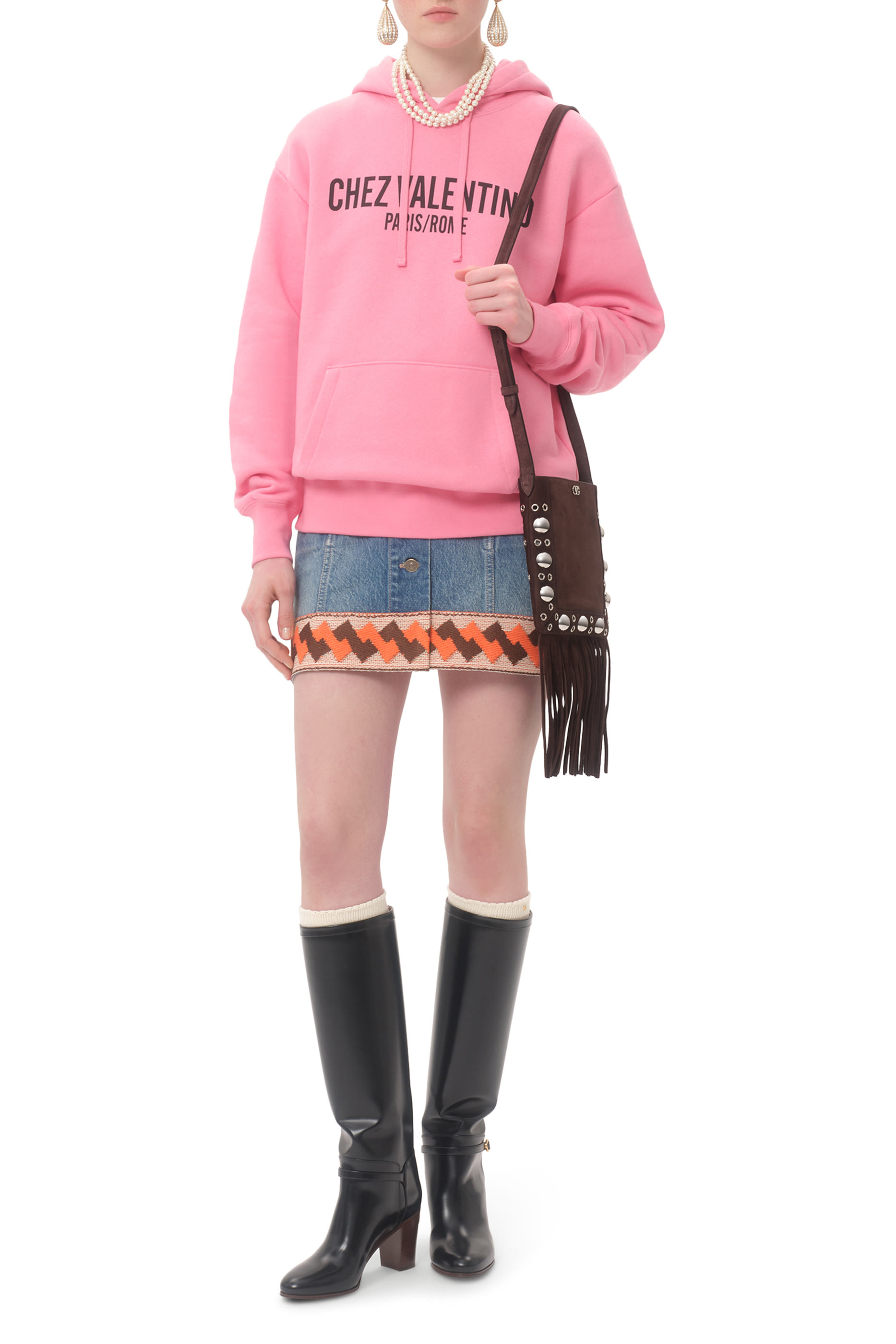 Nellc&ocirc;te Small Shoulder Bag in Suede with Fringes