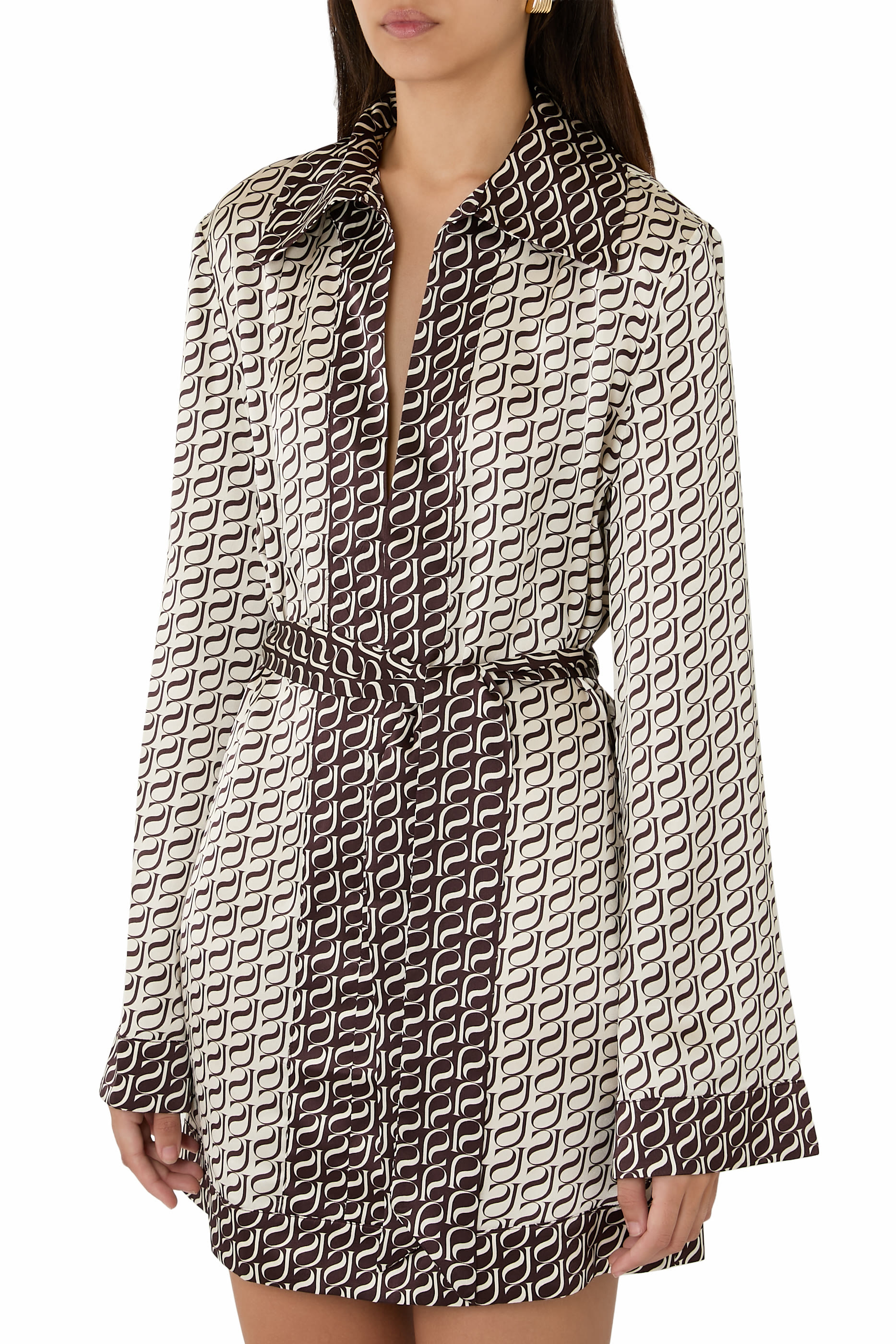 Monogram Contrast Mini Dress