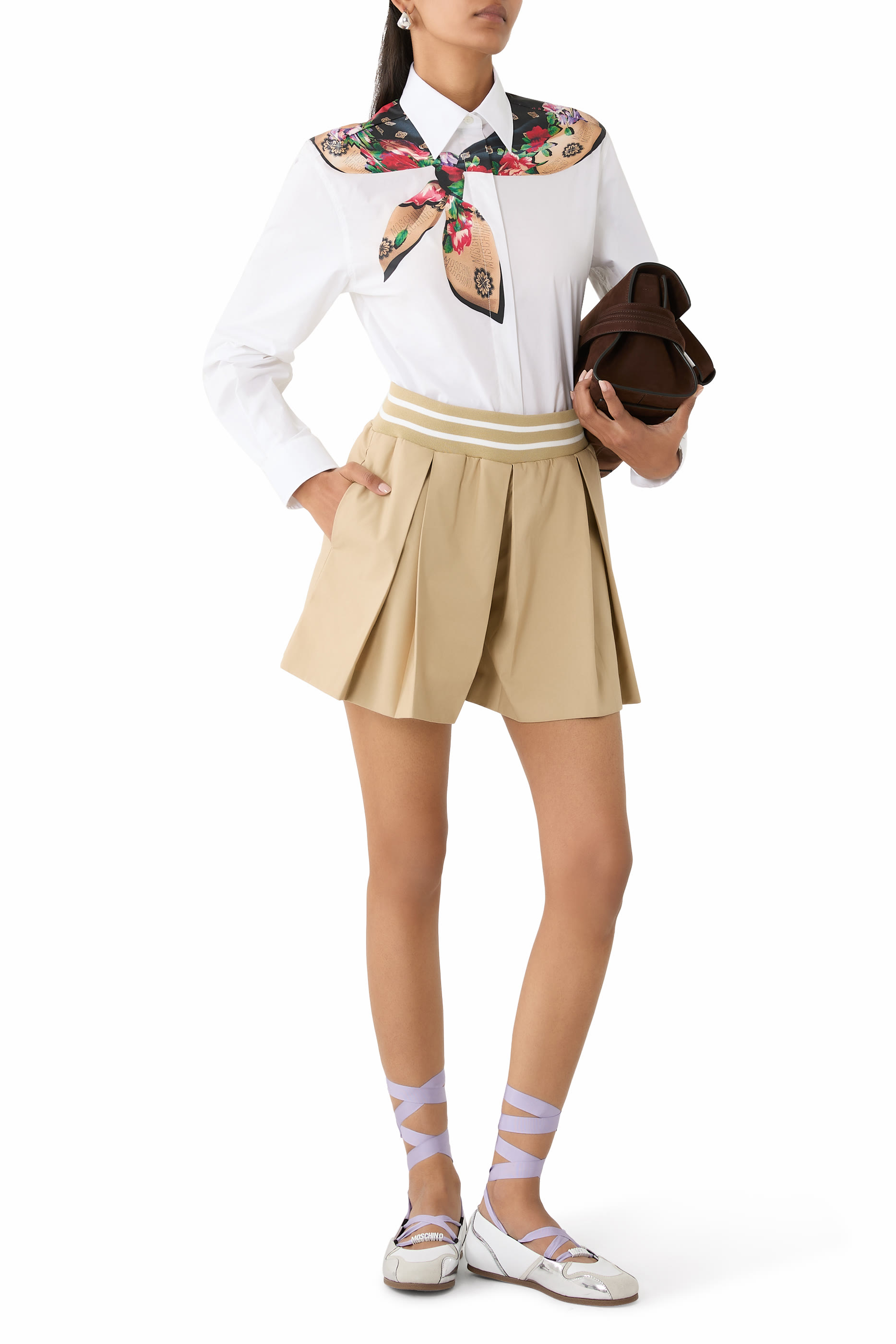  Scarf Printed Cotton Shirt