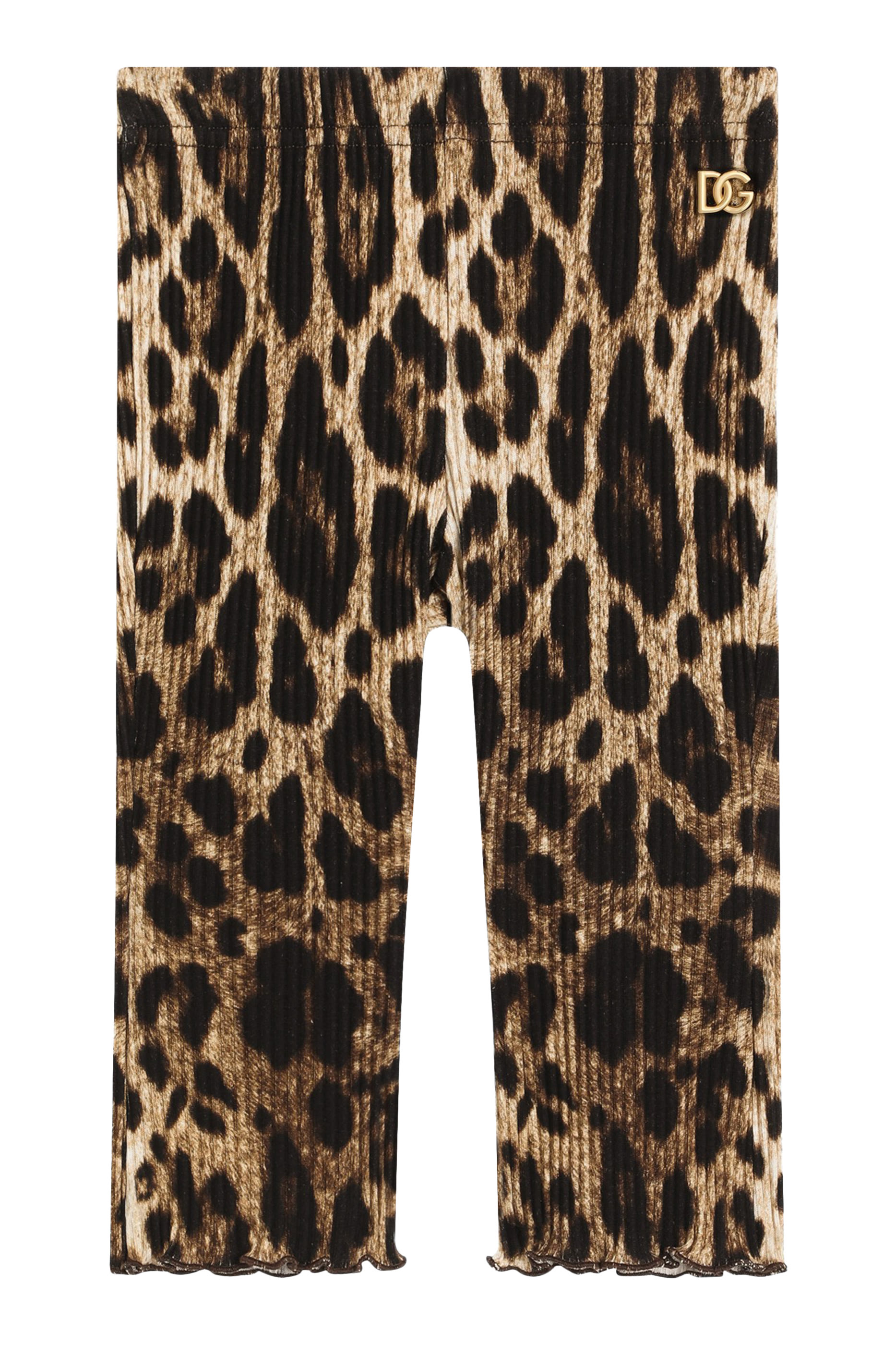 Kids Leopard-Print Ribbed Leggings