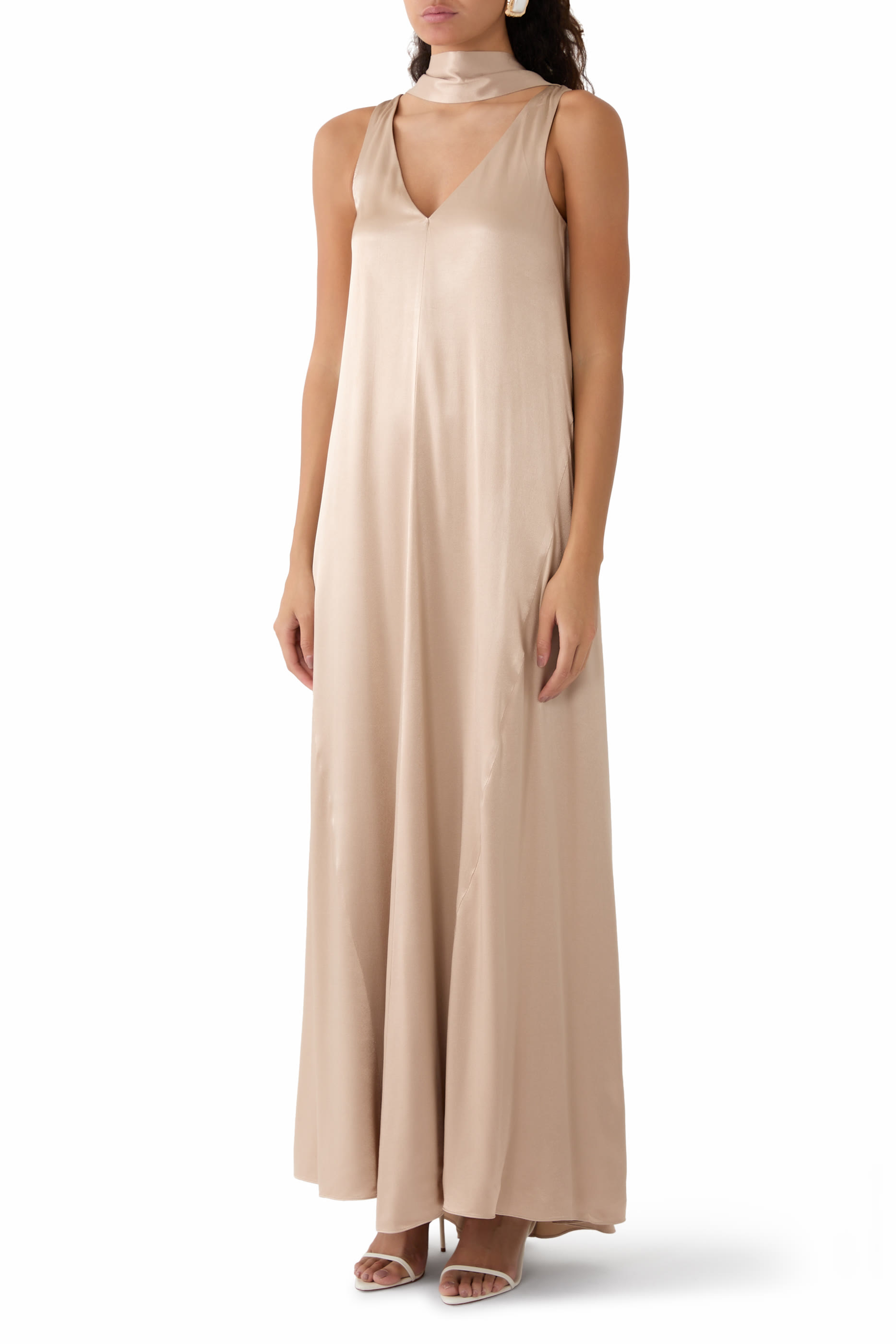 La Lune Scarf Panelled Maxi Dress