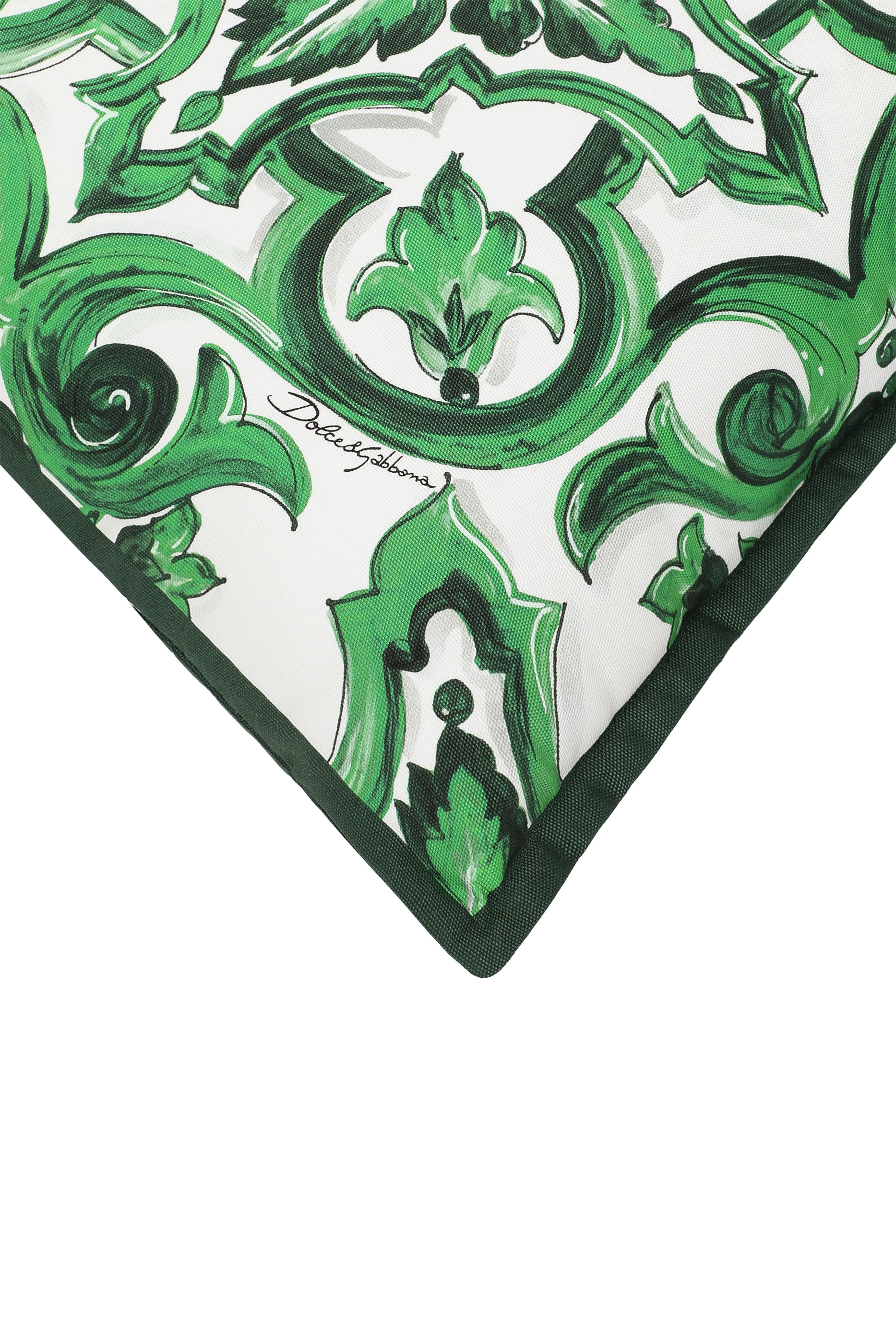 Maiolica Verde Canvas Cushion