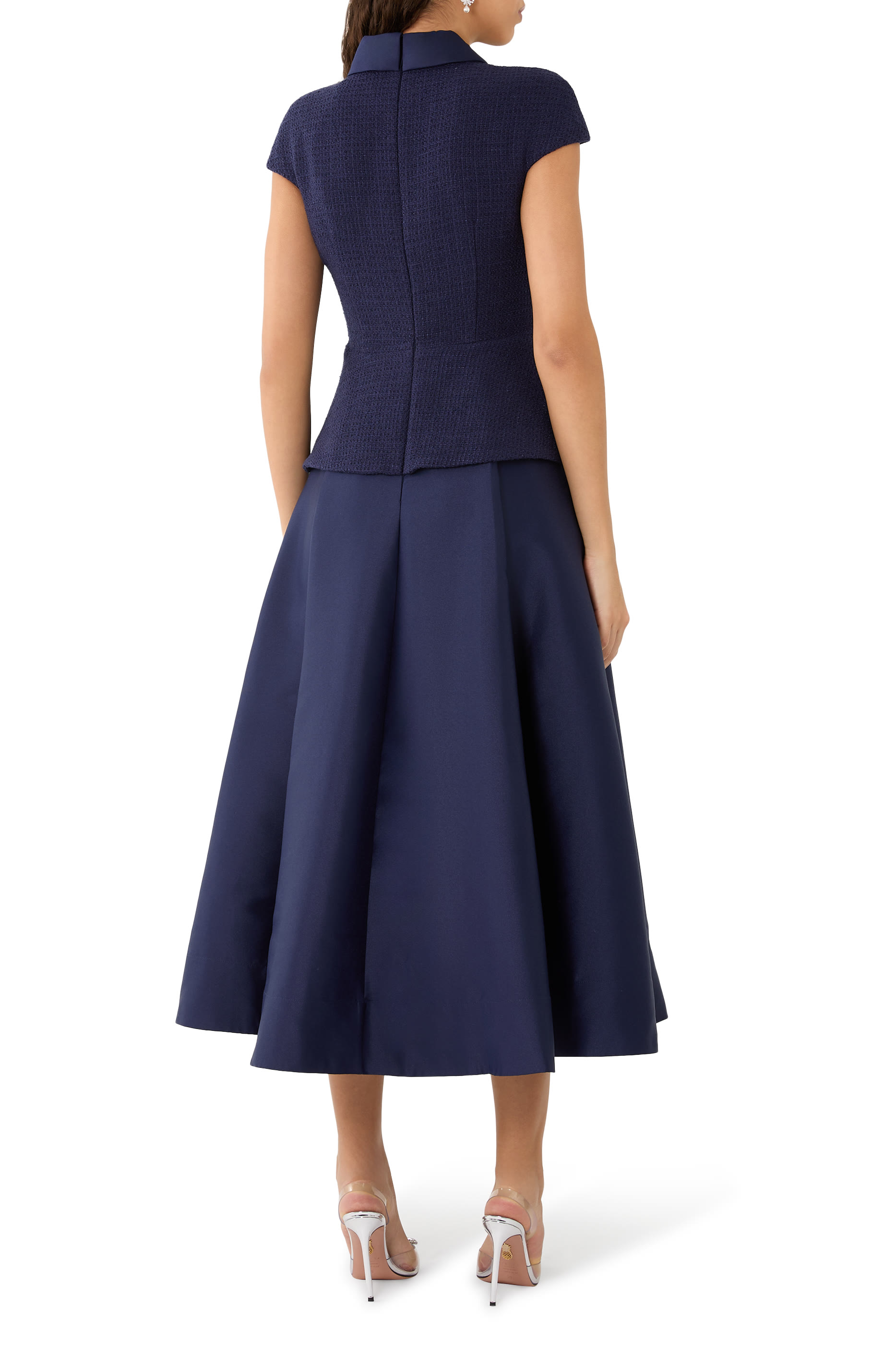 Boucle Taffeta Midi Dress