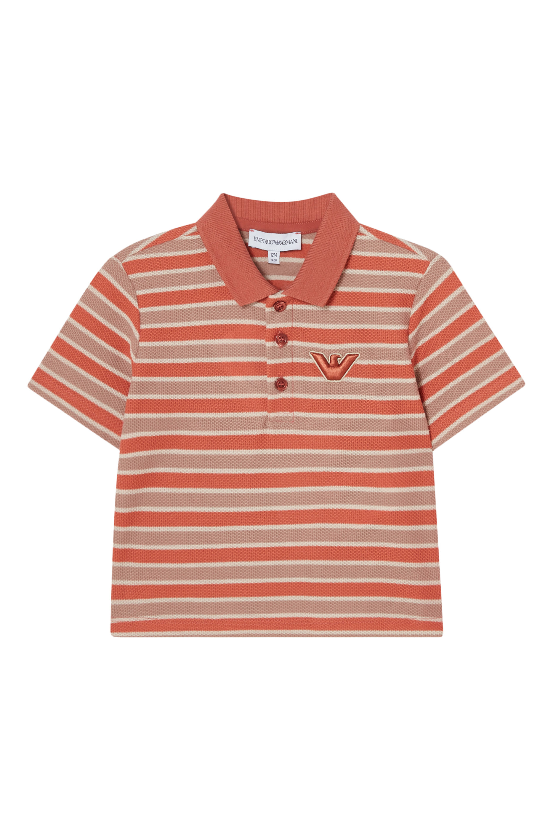 Kids Striped Eagle Logo Polo Shirt