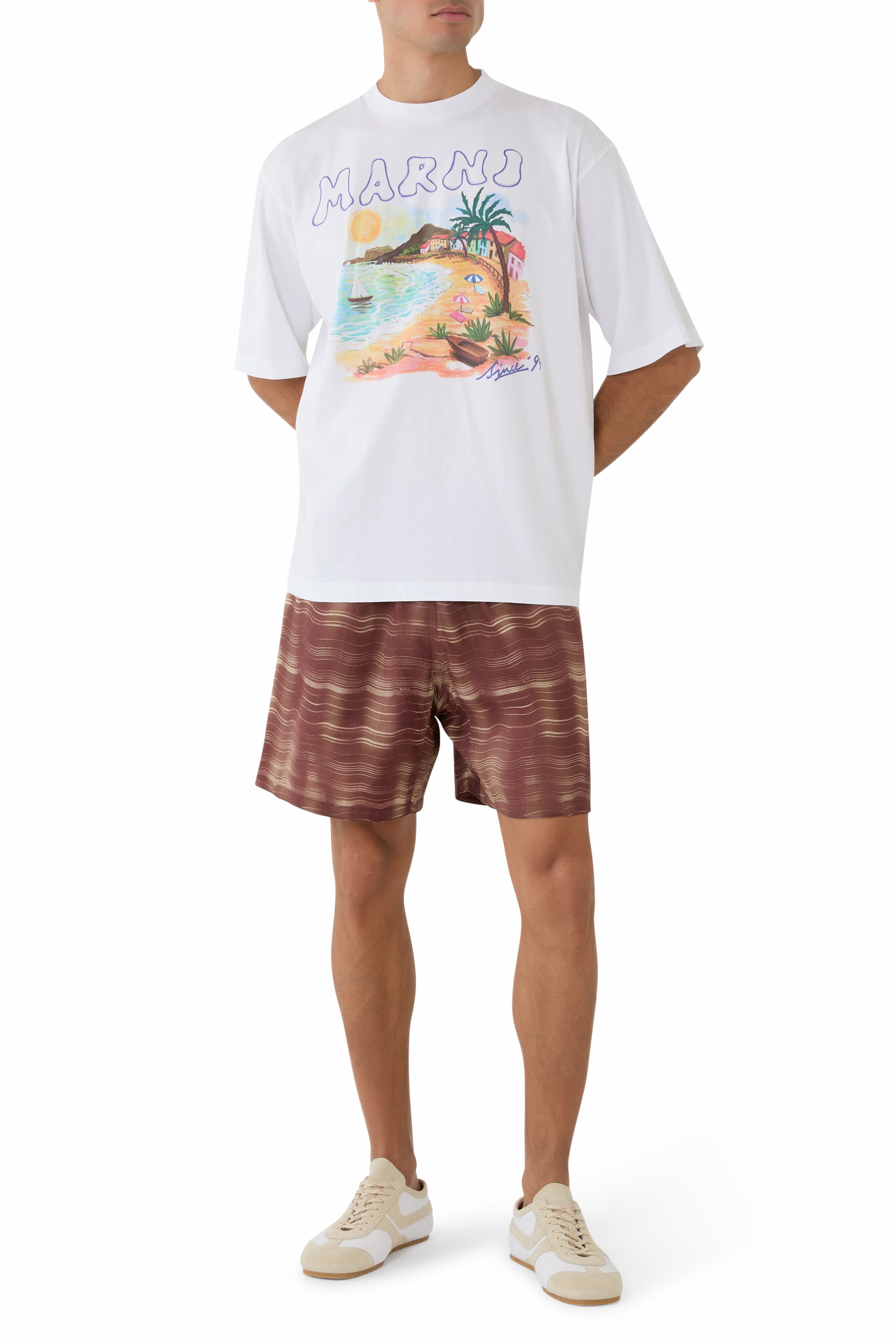 Beach Postcard Print T-Shirt