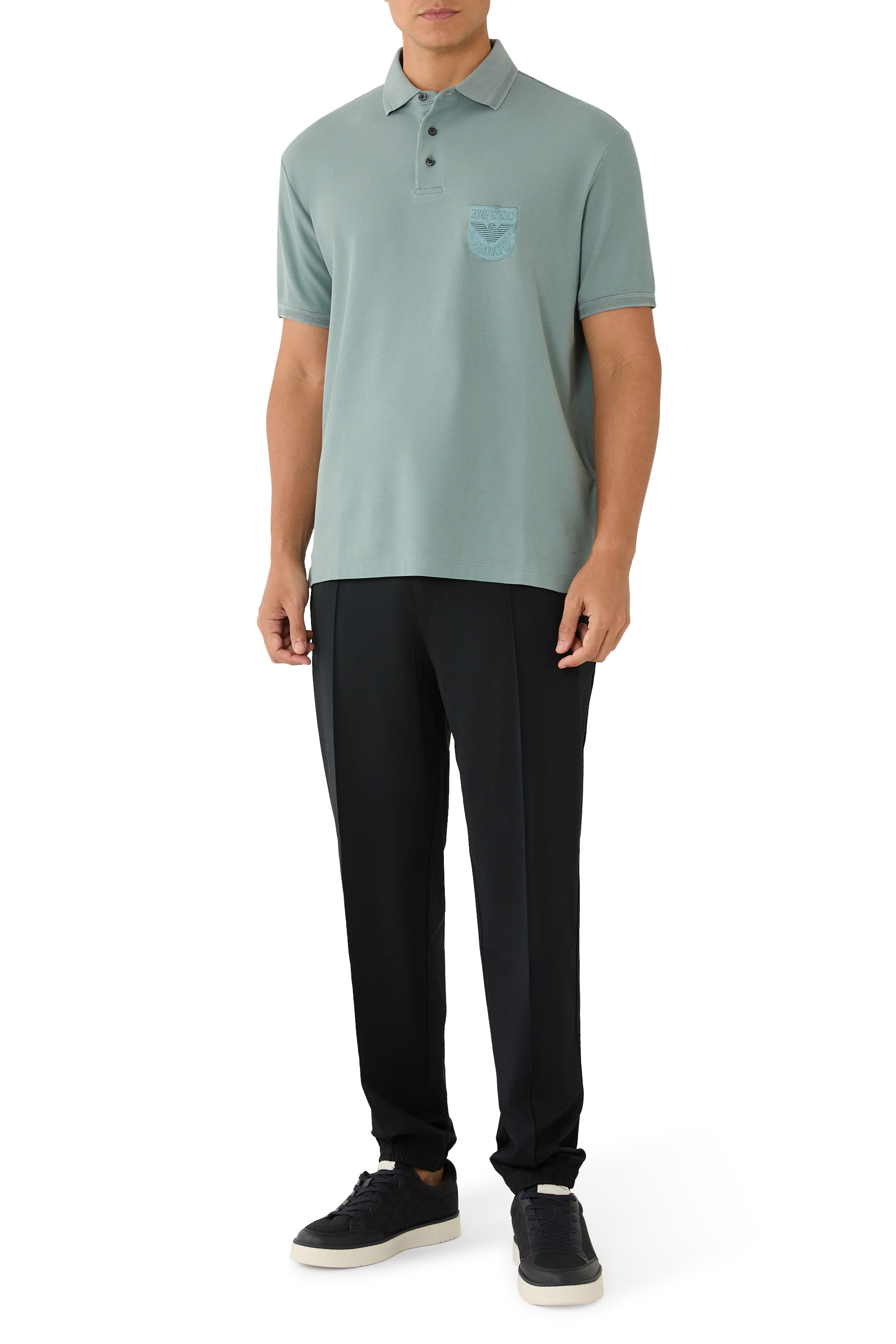 Eagle Patch Piqu&eacute; Jersey Polo Shirt