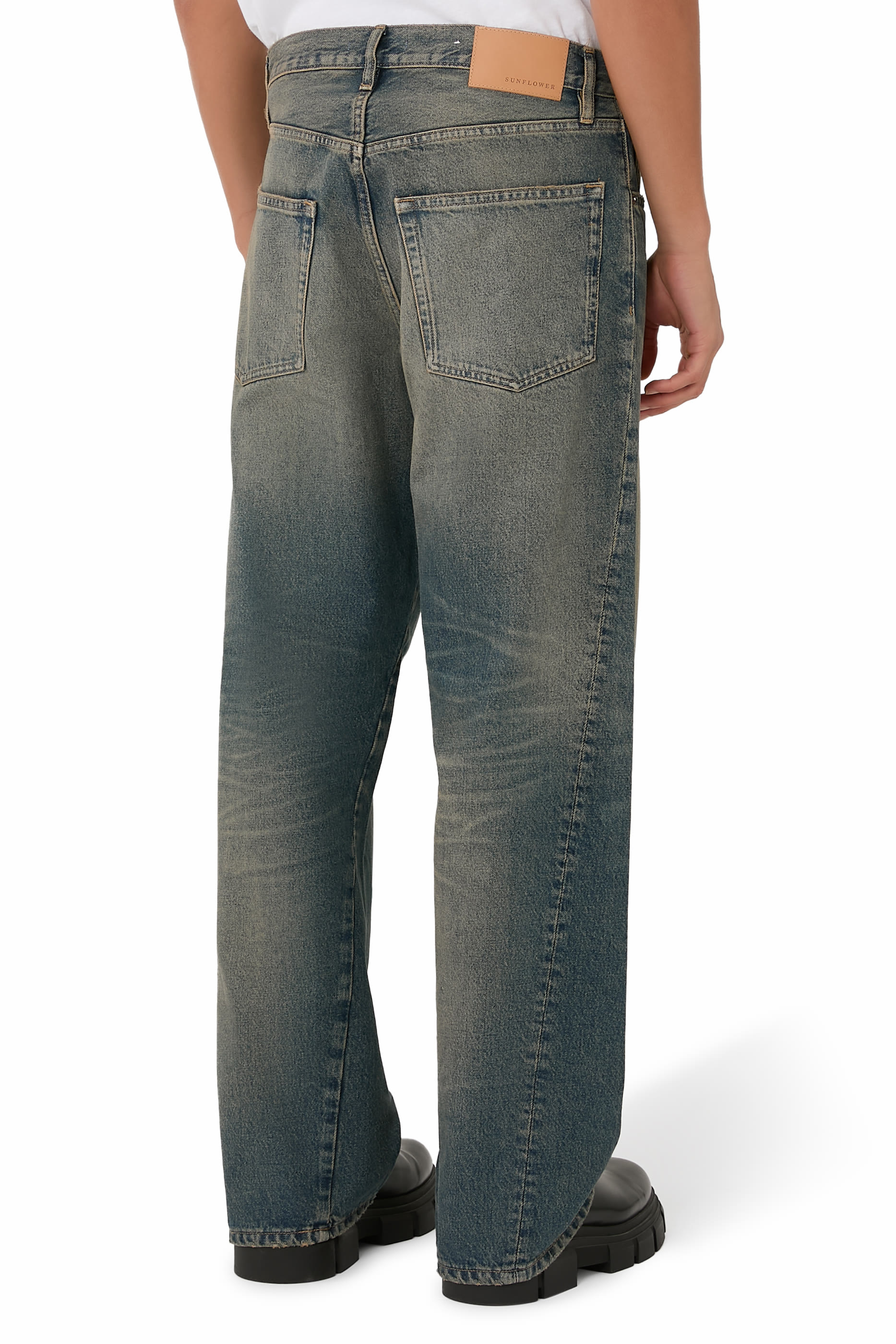 Wide Twist Denim Pants