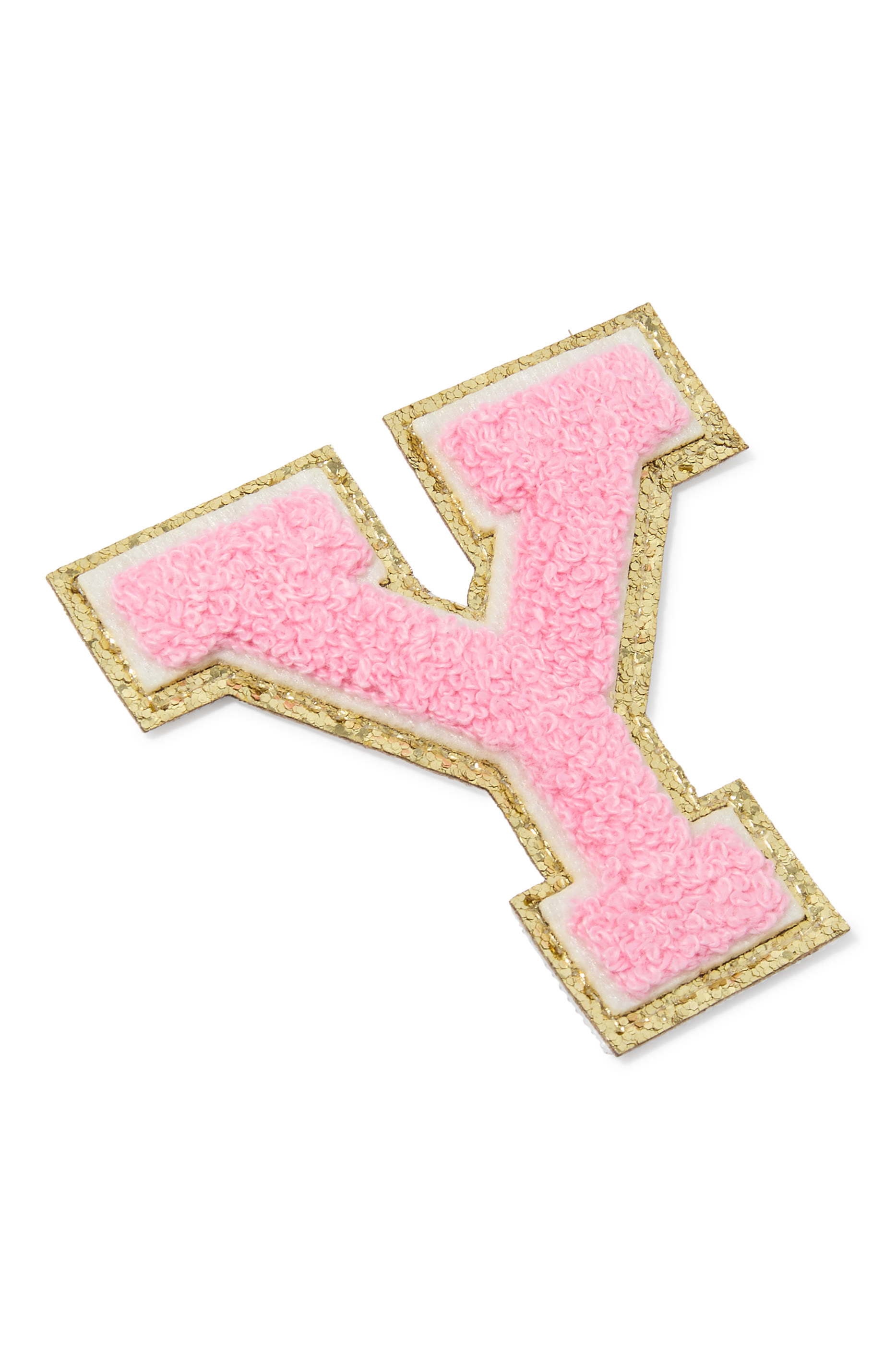 Kids  3" Chenille Sparkle Y Letter Patch
