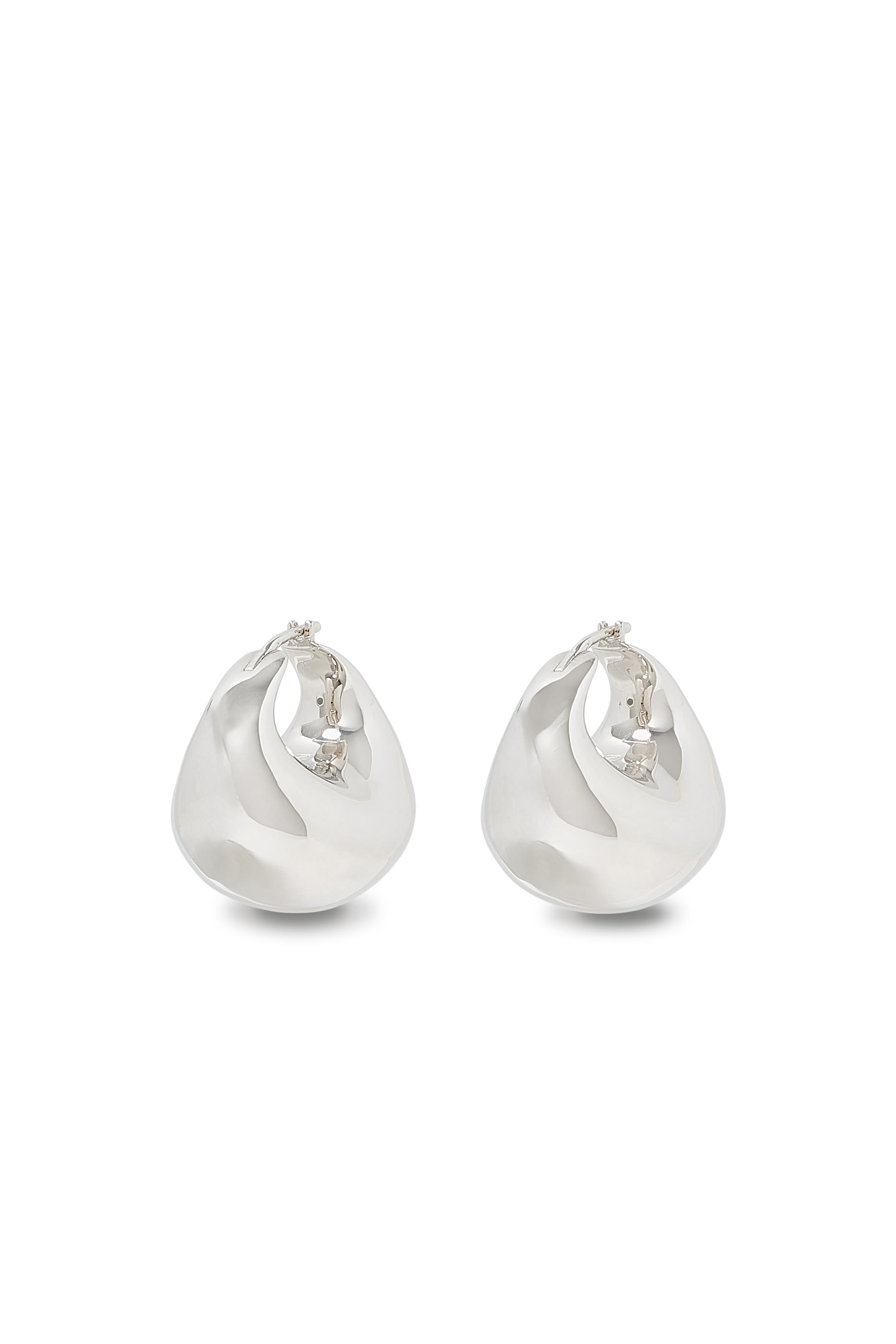 Sculptural Chubby Dome Medium Hoop Earrings