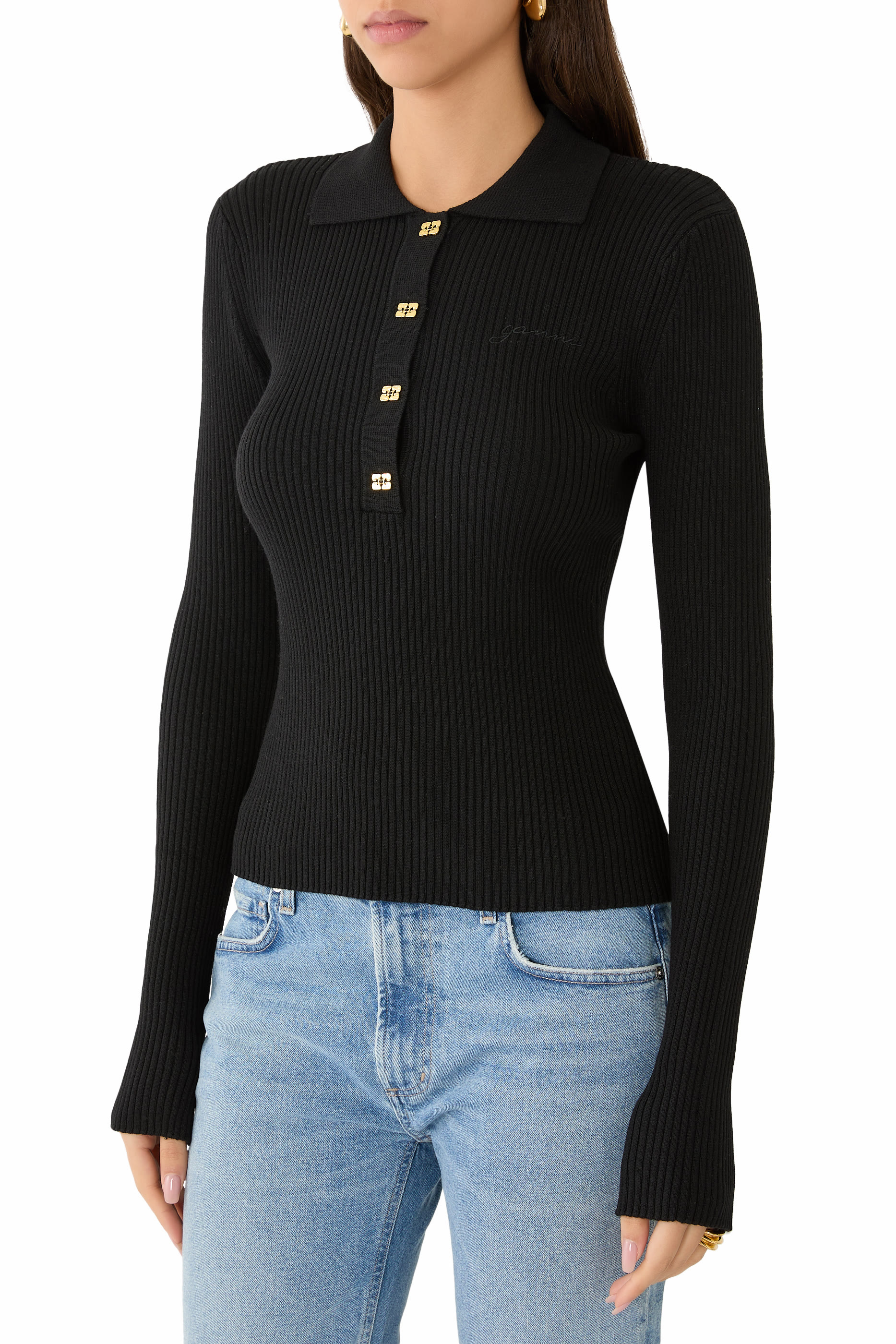 Fine Sequin Knitted Polo