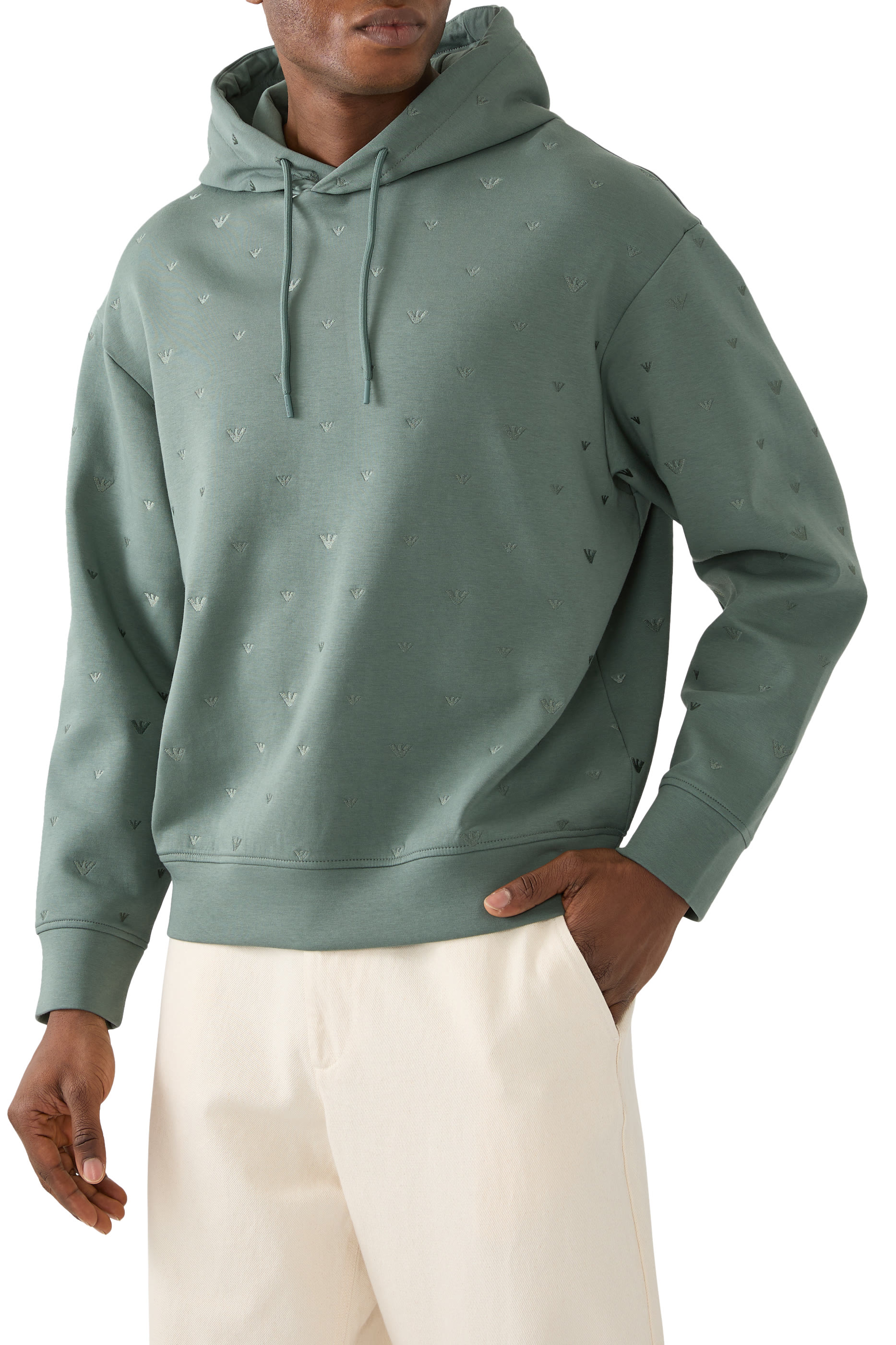 All-Over Eagle Logo Hooded Sweatshirt