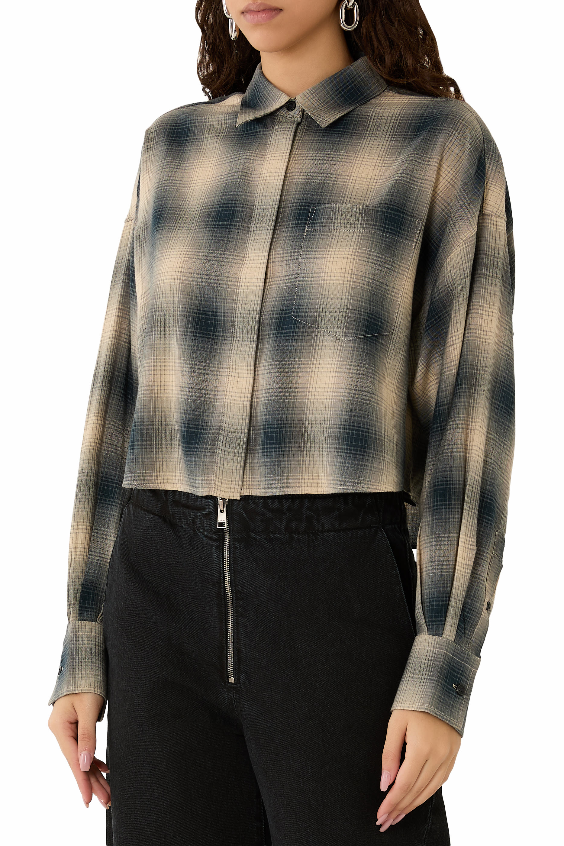 Marin Cropped Plaid Shirt